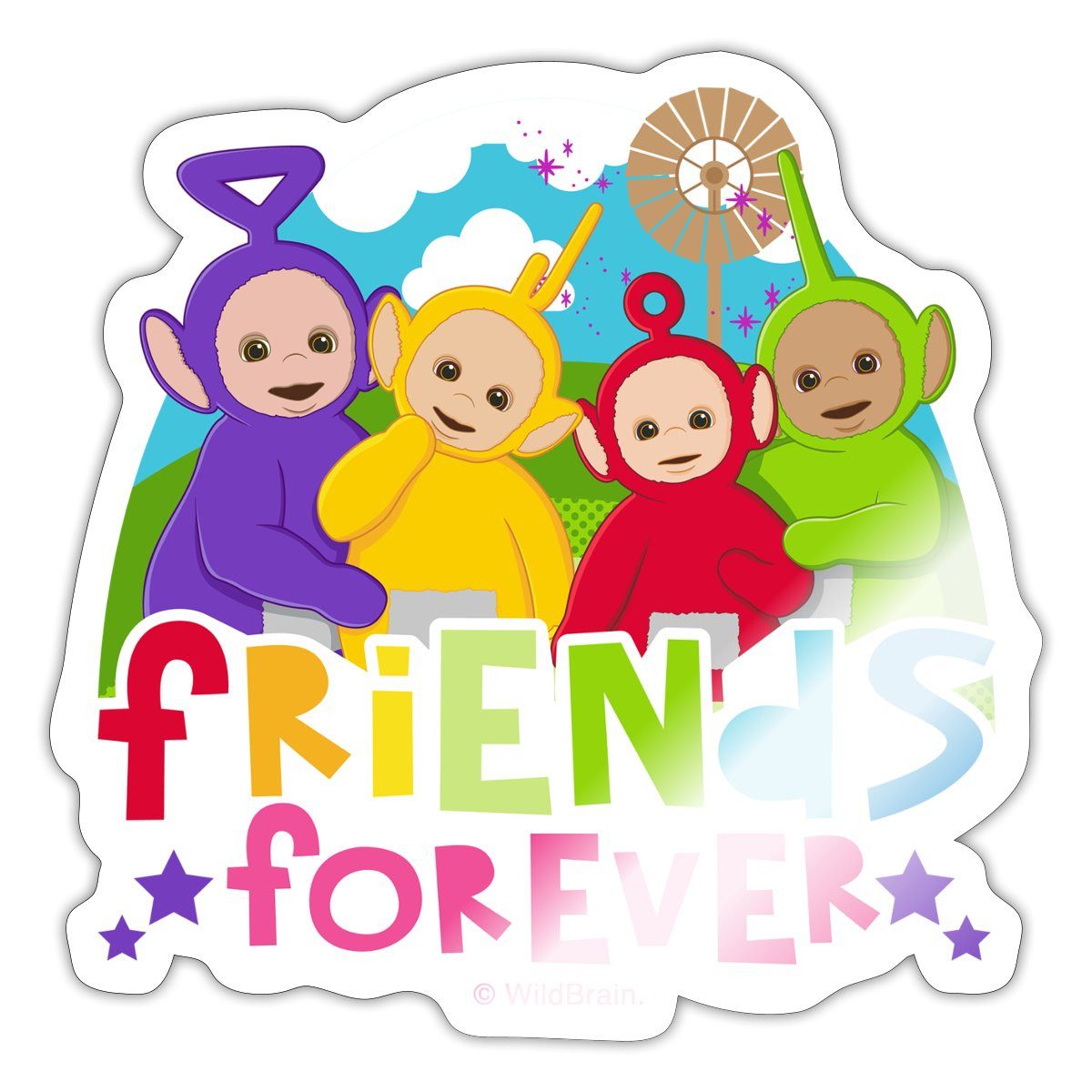 Spreadshirt Aufkleber Teletubbies Süßes Design Friends Forever Sticker Aufkleber