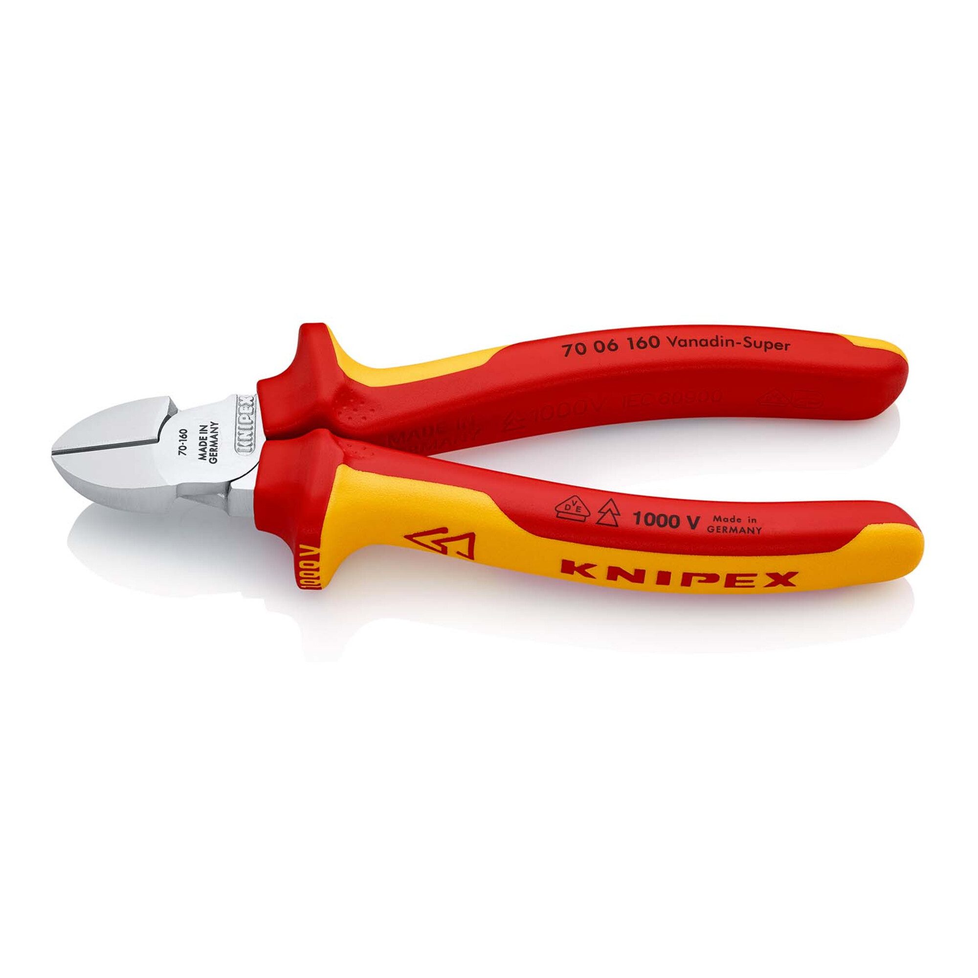 Knipex Seitenschneider KNIPEX 70 06 160 Seitenschneider isoliert mit Mehrkomponenten-Hüllen