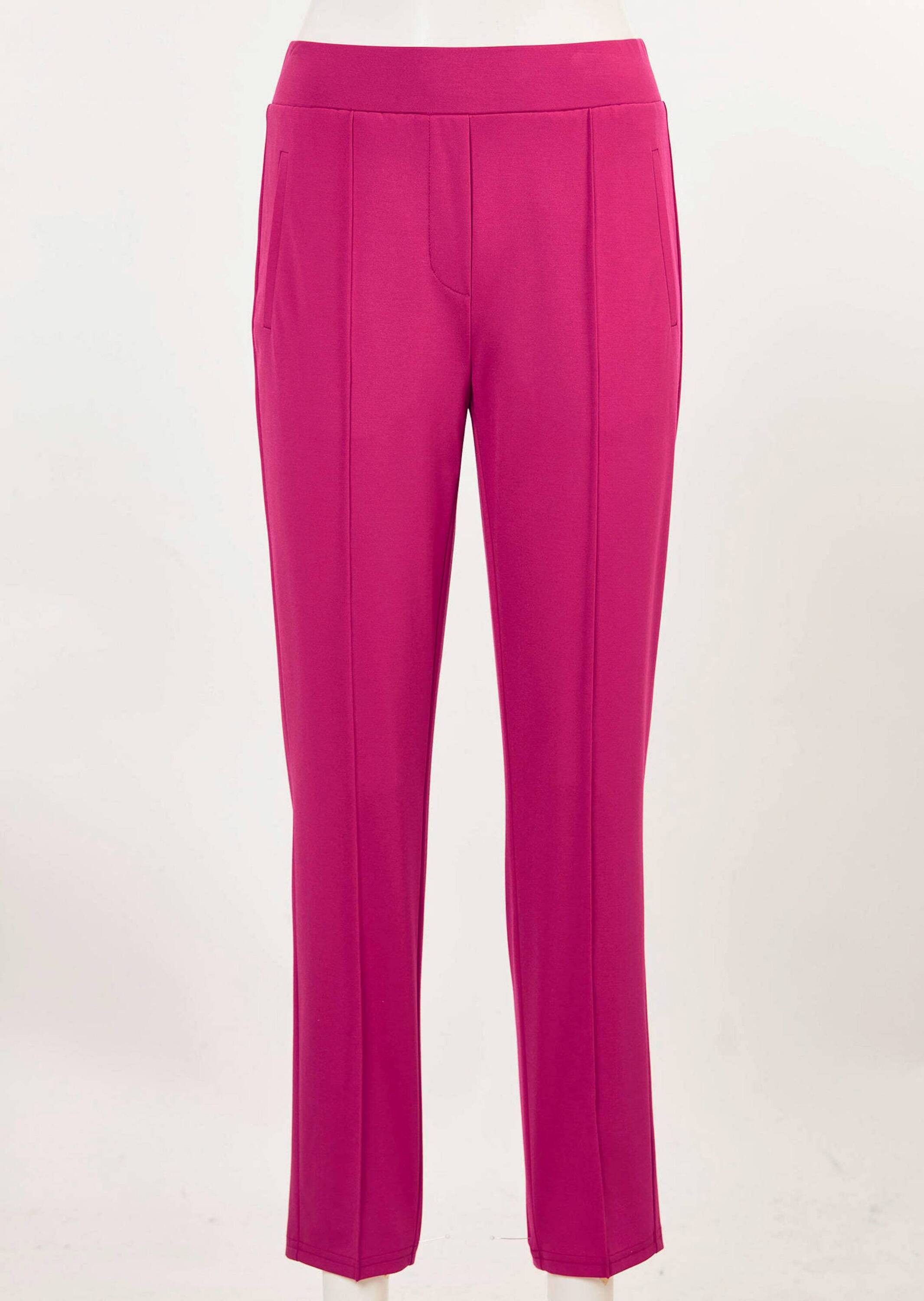 GOLDNER Schlupfhose Kurzgröße: Elegante 7/8-Schlupfhose SARA Slim Fit Jerseyhose mit Rundum-Dehnbund und Biesen