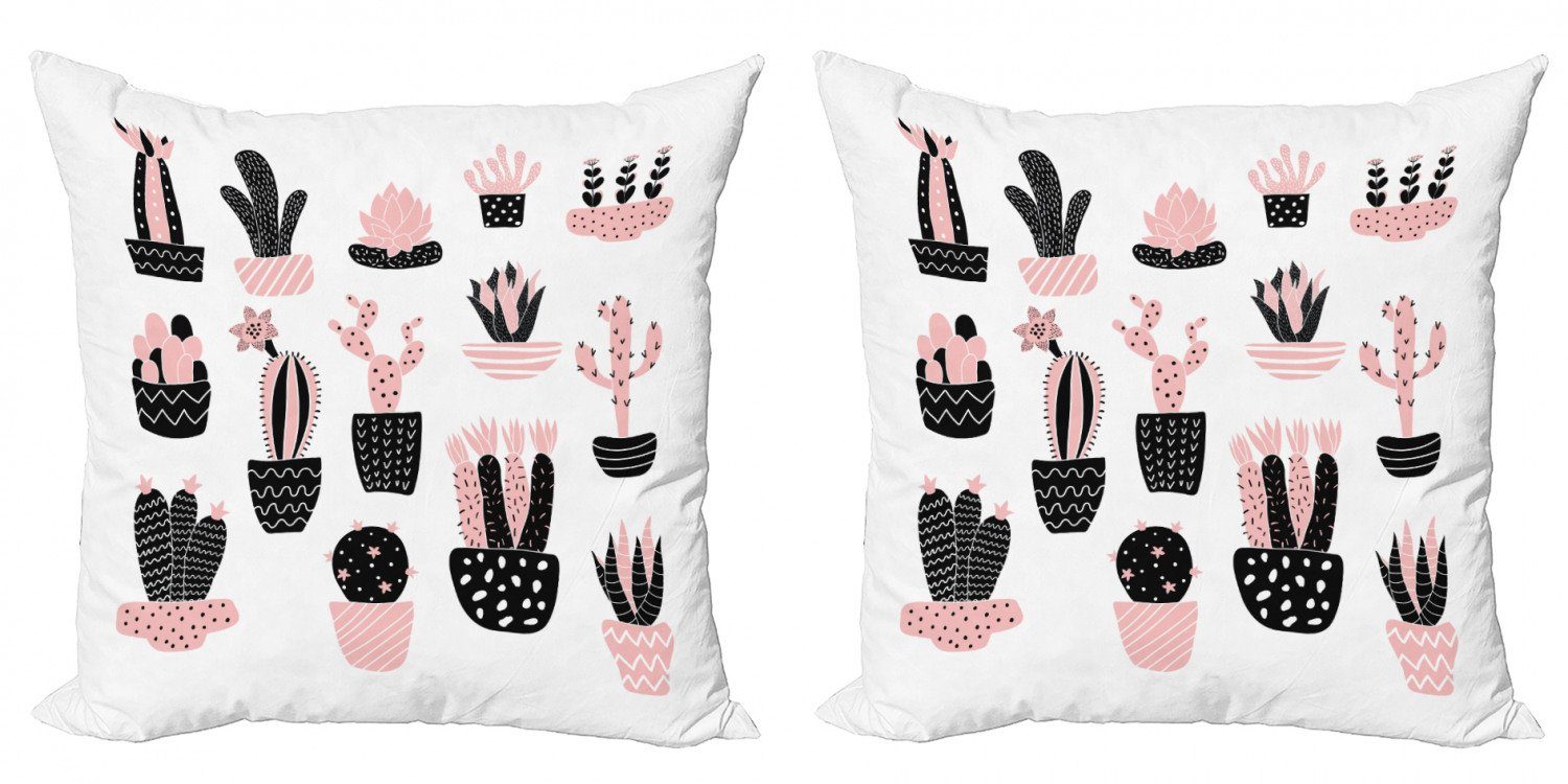 Digitaldruck, Stück), Doppelseitiger (2 Töpfe Saftige Modern Kissenbezüge Abakuhaus Accent Kaktus