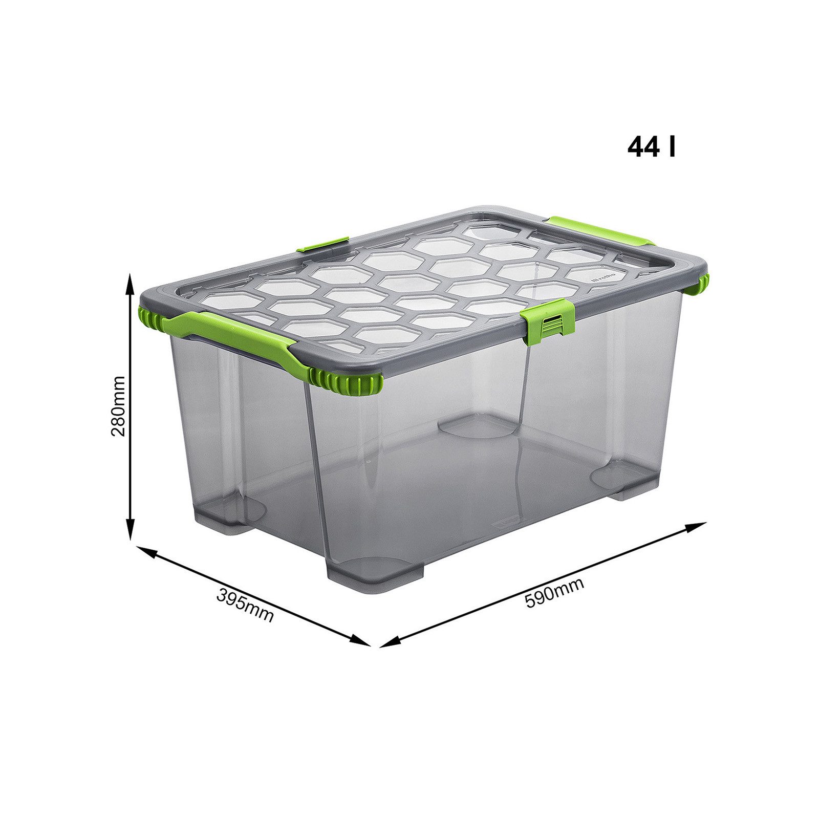 ROTHO Aufbewahrungsbox Evo Total Protection stapelbare 44l Aufbewahrungskiste mit Deckel – Bild 4 von 5