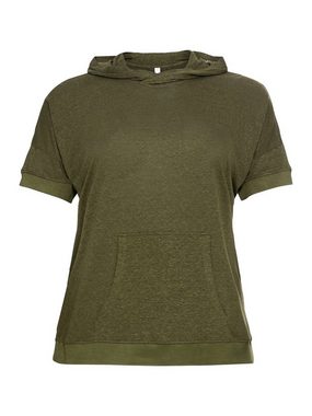 Sheego T-Shirt Große Größen mit Kapuze, im Leinen-Baumwoll-Mix