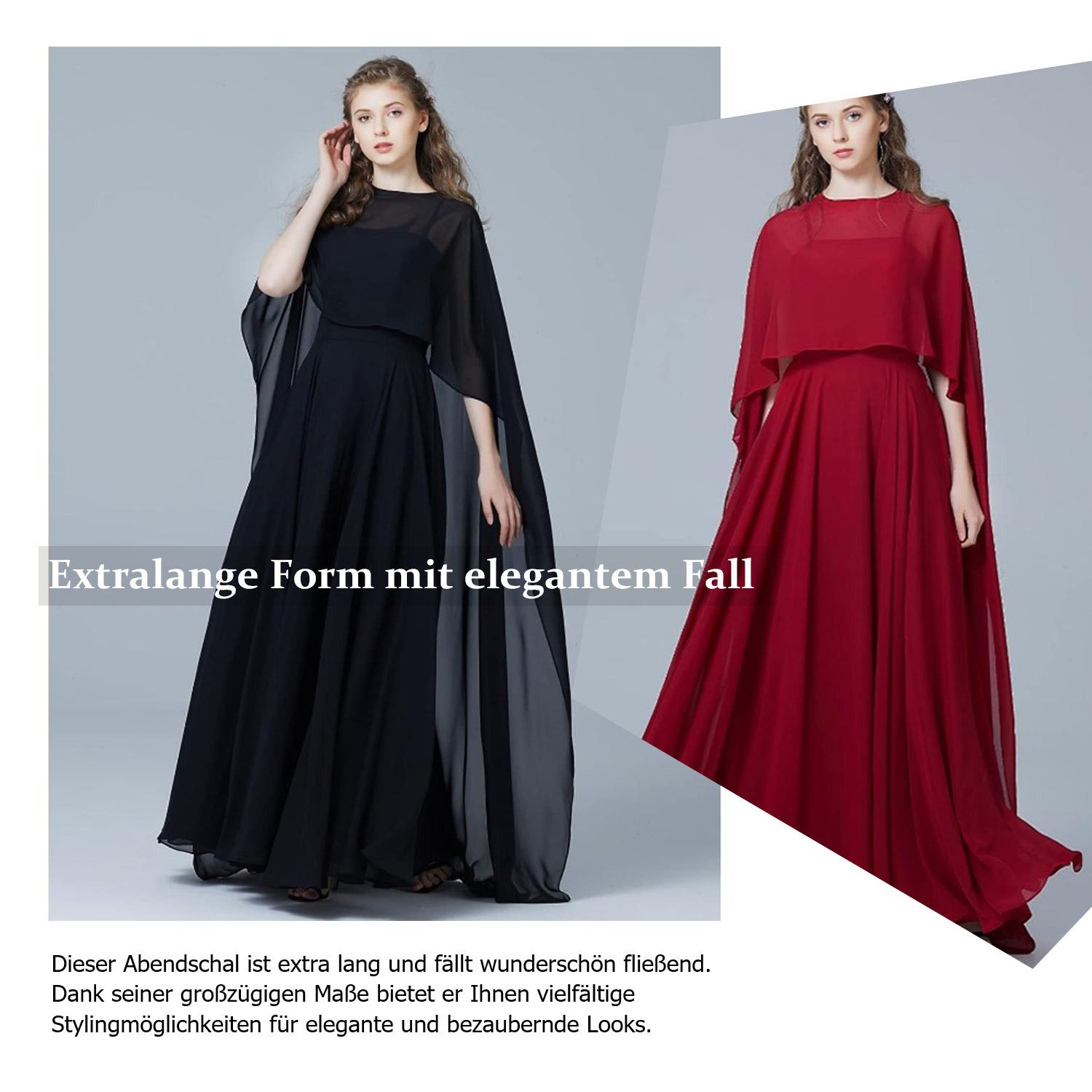 Refttenw Poncho Chiffon Poncho Damen,Sommer Schal,Strandponcho,Cardigan,Schultertuch