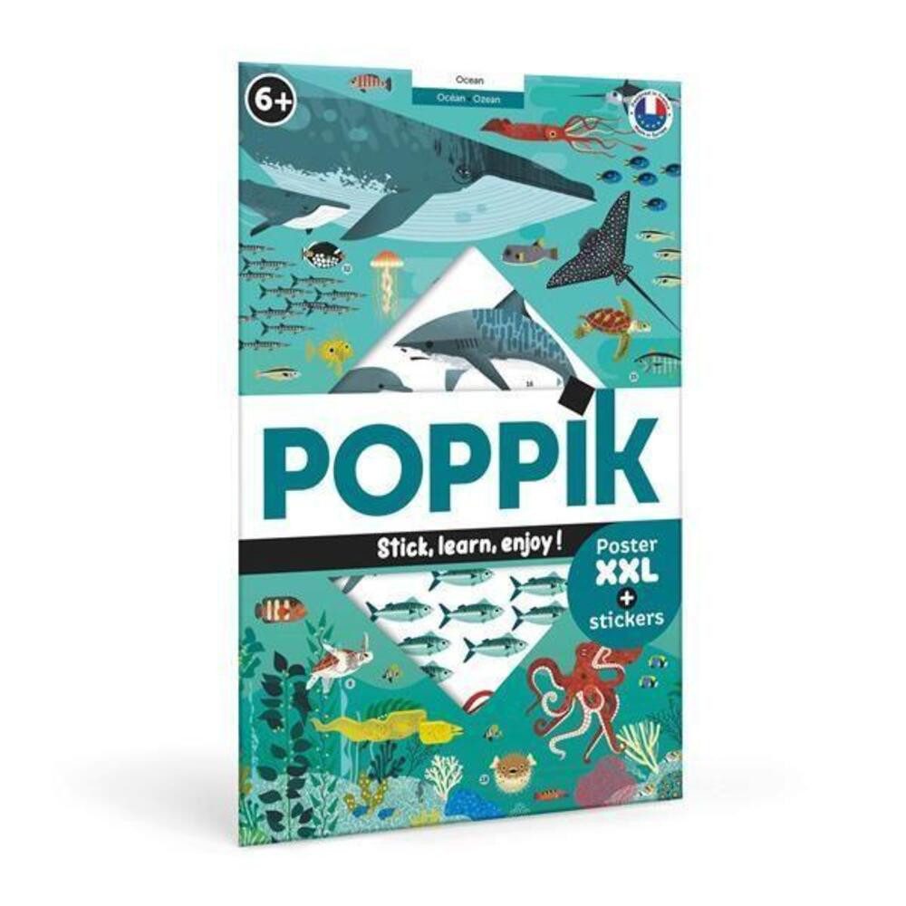 POPPIK Sticker-Poster „Wald“ – Interaktives Lernposter, 68x100 Cm, Mit 45 Stickern, Mehrsprachig, Ab 3 Jahren