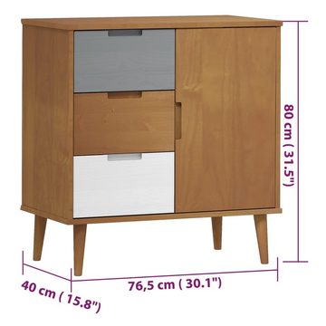 vidaXL Sideboard Sideboard MOLDE Braun 76,5x40x80 cm Massivholz Kiefer (1 St)