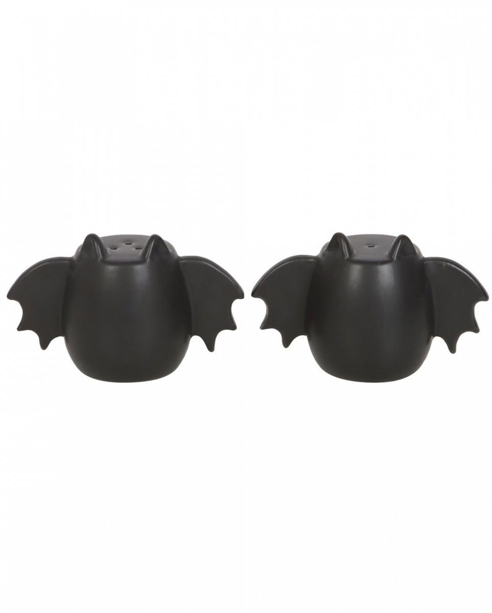 Horror-Shop Dekofigur Schwarze Gothic Salz & Pfefferstreuer mit Flederma
