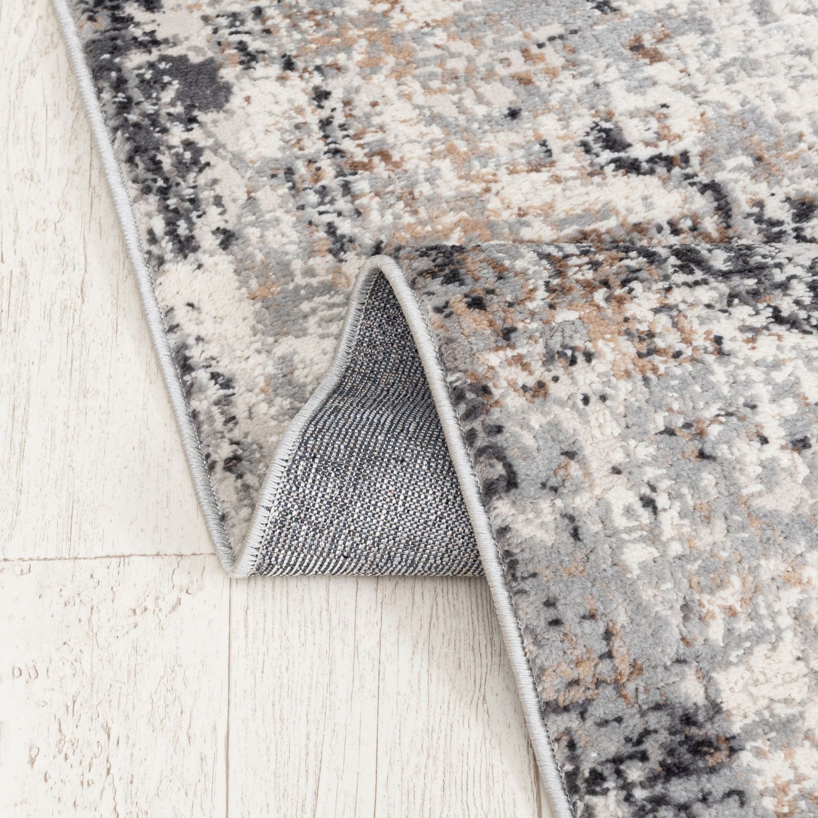 Mazovia Läufer Modern Abstrakt Beige Anthrazit Flur, Schlafzimmer, Diele, Fußbodenheizung – Bild 4 von 5
