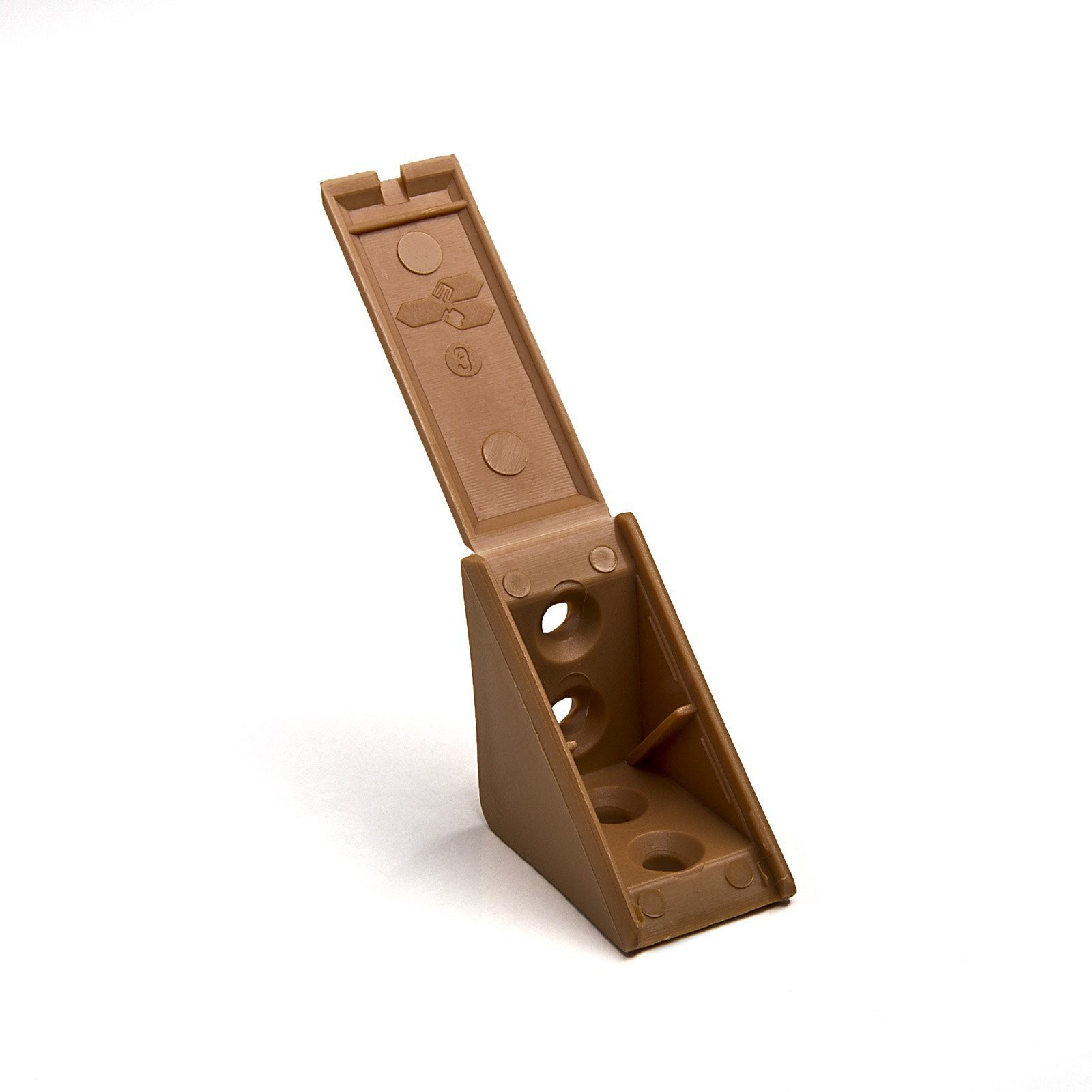 SO-TECH® Winkelbeschlag Korpusverbinder Doppel-Eckverbinder 31 x 31 x 20 mm (10 St), 10 Stück Farbe Kirschholz