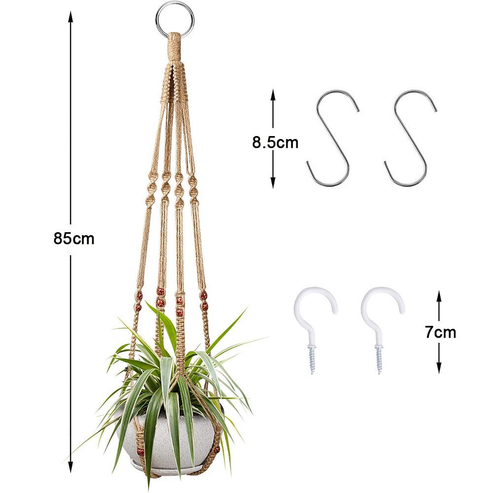 TUWENA Blumenampel 2-teiliges Pflanzenregal mit 4 Haken, gewebter Blumenamp günstig online kaufen
