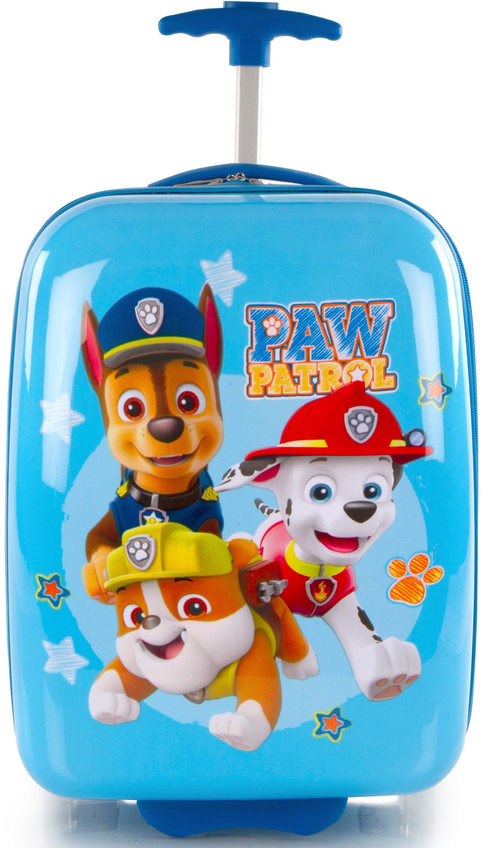 Heys Kinderkoffer Paw Patrol blau, hervorstehenden Rollen, 46 mit Quick-Release-Trolley-Griffsystem mit 2 cm, Rädern