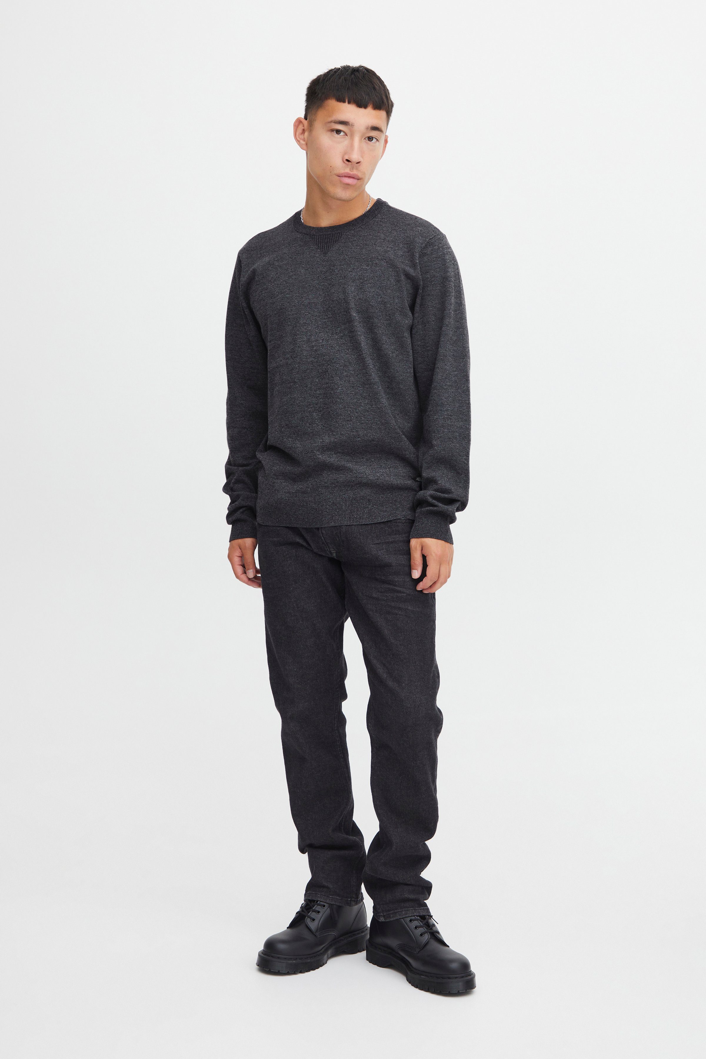 Blend Rundhalspullover Pullover Kunstfaser