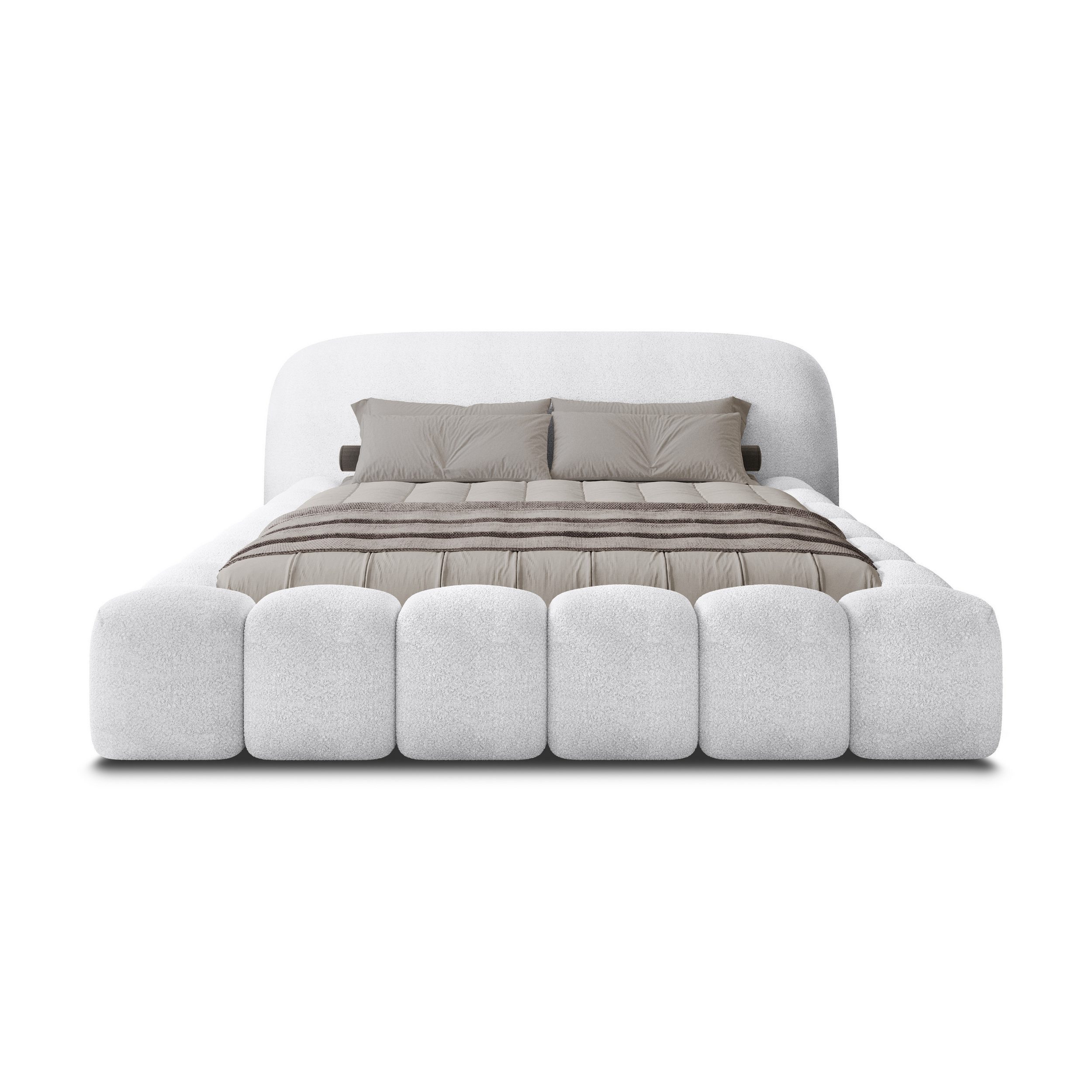 thematys Polsterbett ORLANDO - Cloud mit Bettkasten, Bouclé Bezug - 140x200 - 200x200cm - (Kopfteil in Oversize, Familienbett XXL)