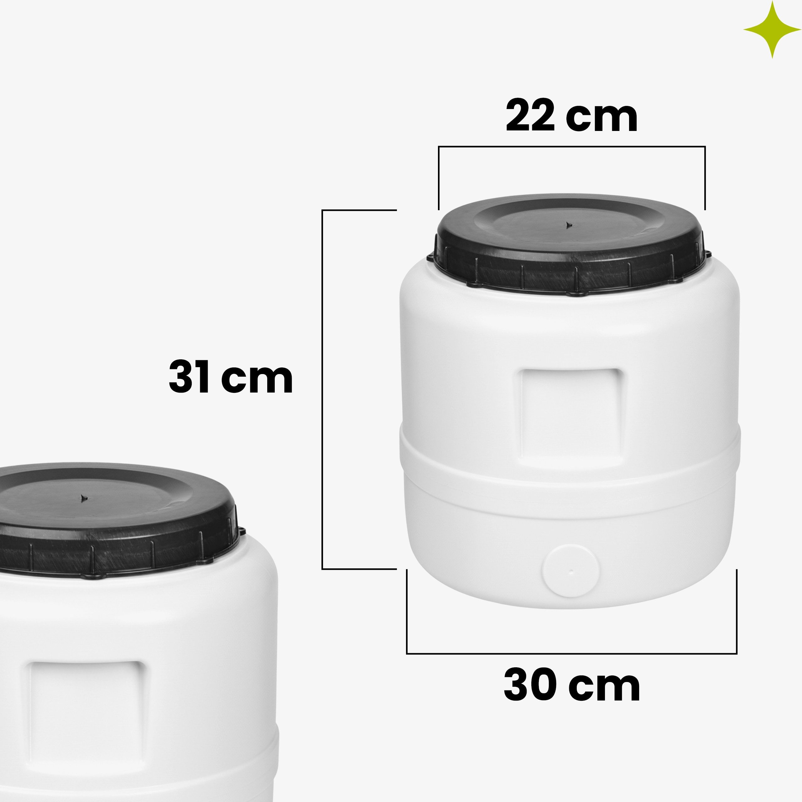 Garronda Regentonne 15 L Weithalsfass Futtertonne aus HDPE Wasserbehälter GD-0187, 15 l, (1-tlg)