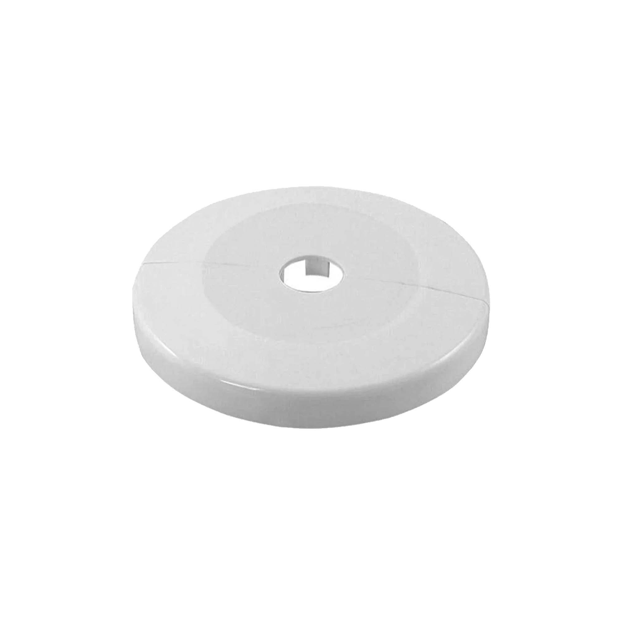 tecuro Badarmatur Scharnierrosette Ø 65 mm x Höhe 6,5 mm - Kunststoff ABS weiß