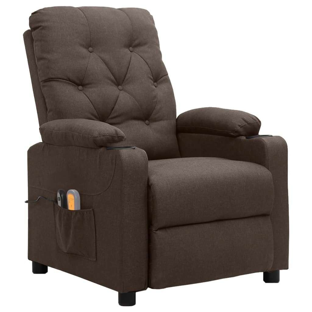 vidaXL Massagesessel Massagesessel Elektrisch Braun Stoff günstig online kaufen