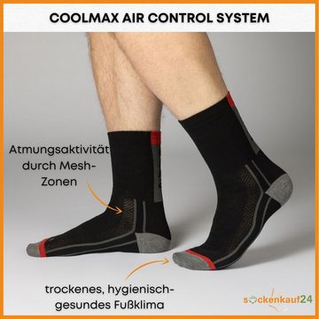 sockenkauf24 Funktionssocken Coolmax Fahrrad-Socken für Herren & Damen (3xSchwarz, 3-Paar, 47-50) Atmungsaktive Radsport Socken 50301P WP