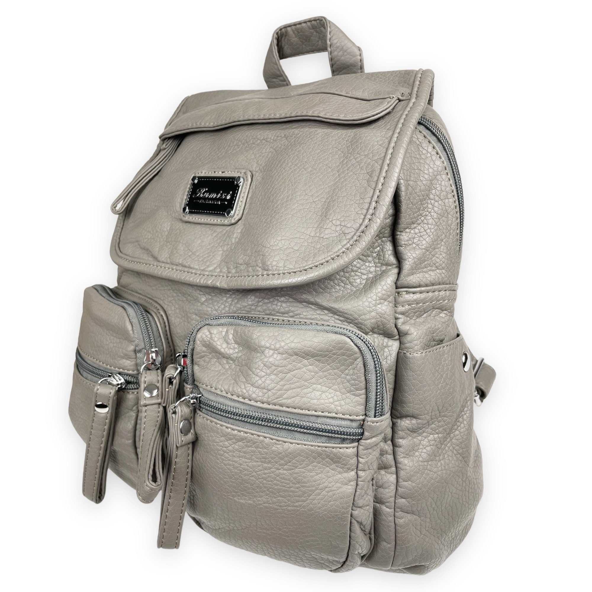 Taschen4life Cityrucksack lässiger Damen Rucksack von Kumixi 160432, weiches Leder Imitat, viele Fächer