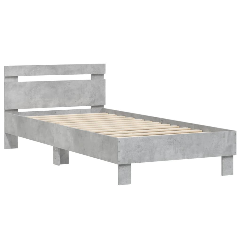 Bettgestell Betongrau 90x200 cm Holzwerkstoff