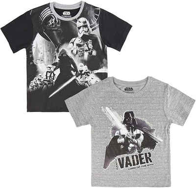 Star Wars Print-Shirt Doppelpack T-Shirts Star Wars Kinder Shirt Jungen und Mädchen 3-4 Jahre und 5-6 Jahre 2 Stück im Set