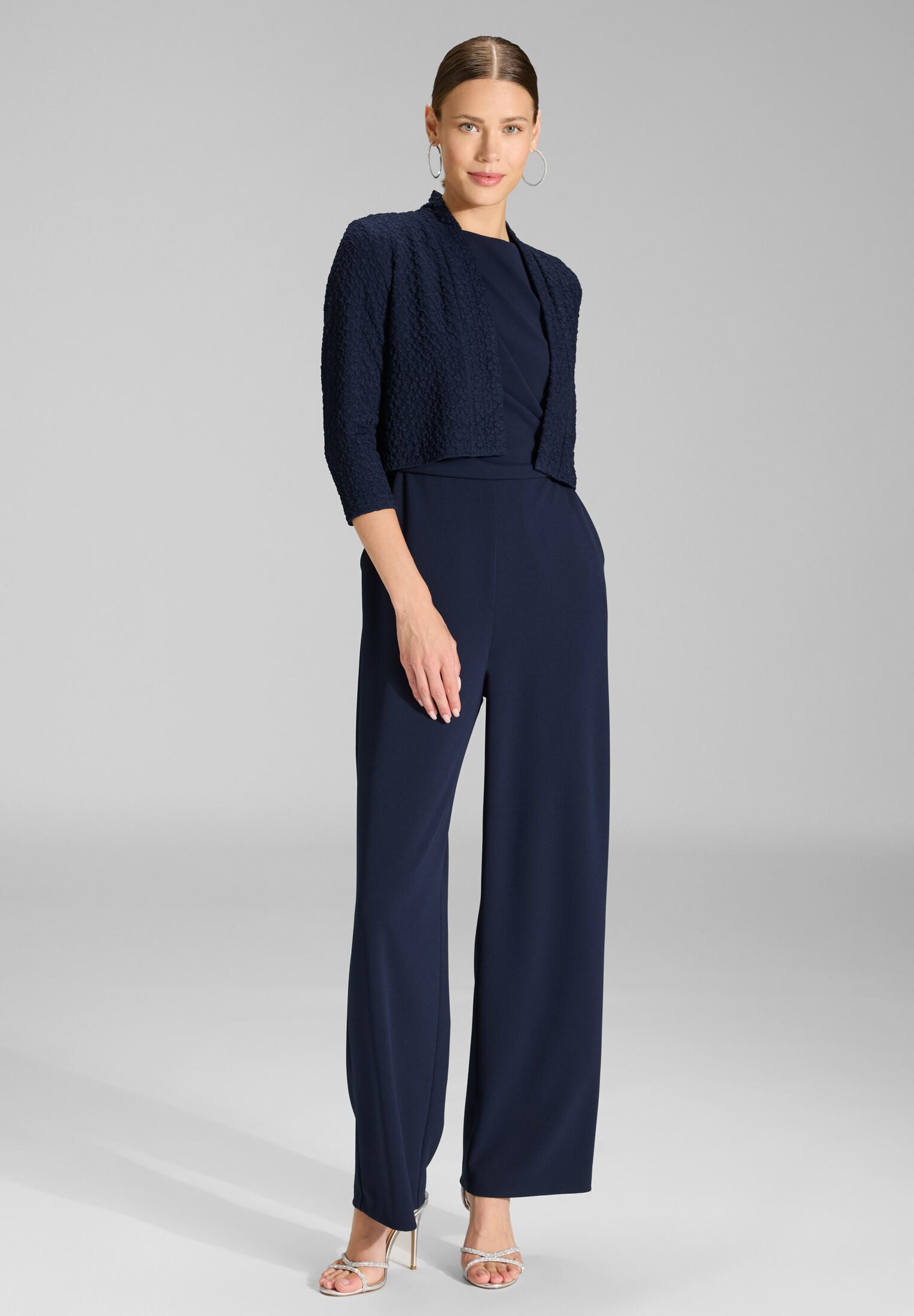 SWING Boleroblazer - Bolero Jacke aus Jersey Cloque Taillierter Schnitt