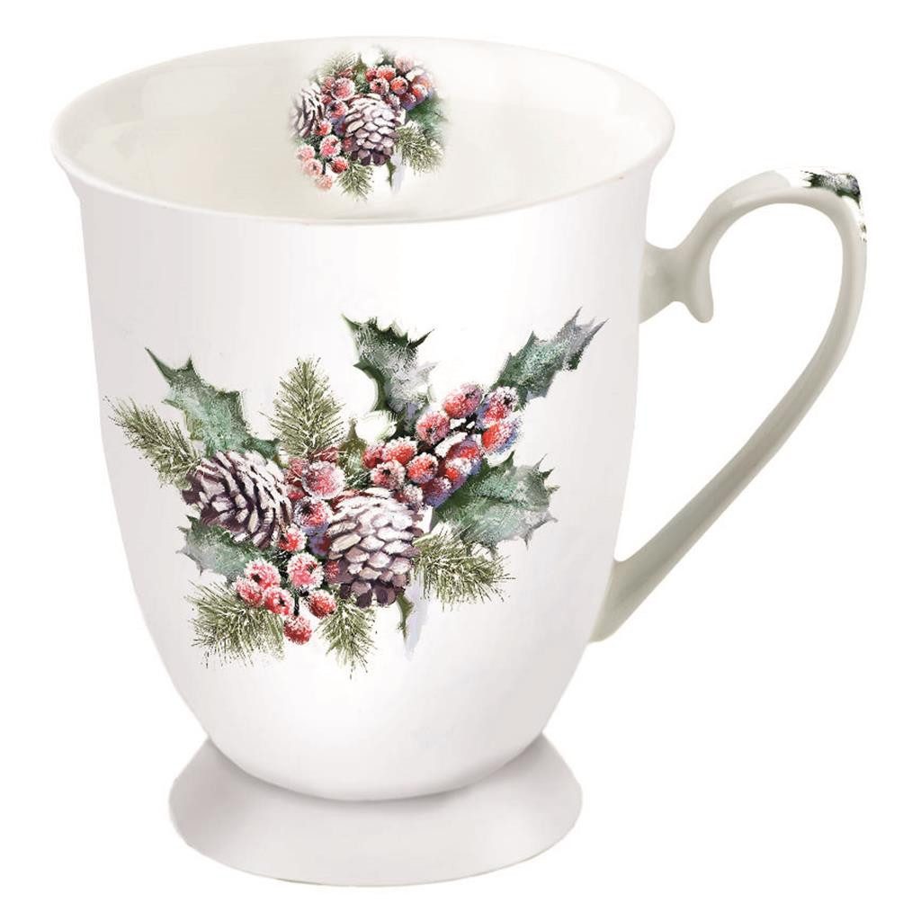 Ambiente® Papierserviette Weihnachten - Becher – Mug 0,25 L - Fine Bone China - Format: Ø 7,5