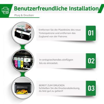 Greensky 8er Set ersetzt für HP 950 XL 951XL inklusive chip Tintenpatrone (Officejet Pro 8100 8110 8600 8610 8615 8616 8620 8625 8630 8640 8660 251dw 271dw 276dw Drucker)