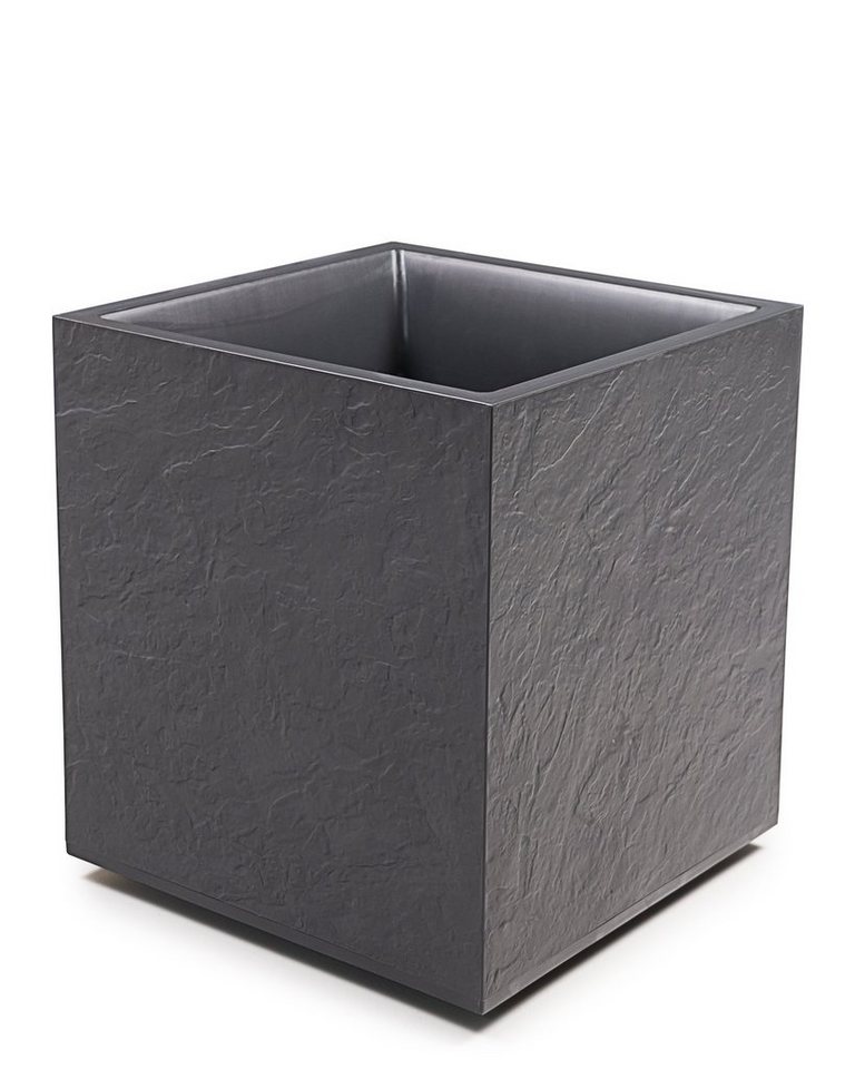 Thumbnail - ONDIS24 Pflanzkübel Pflanzkübel Blumenkübel Blumentopf Vulkan 40, Gestein/Basalt/Graphit Optik mit Wasserspeicher