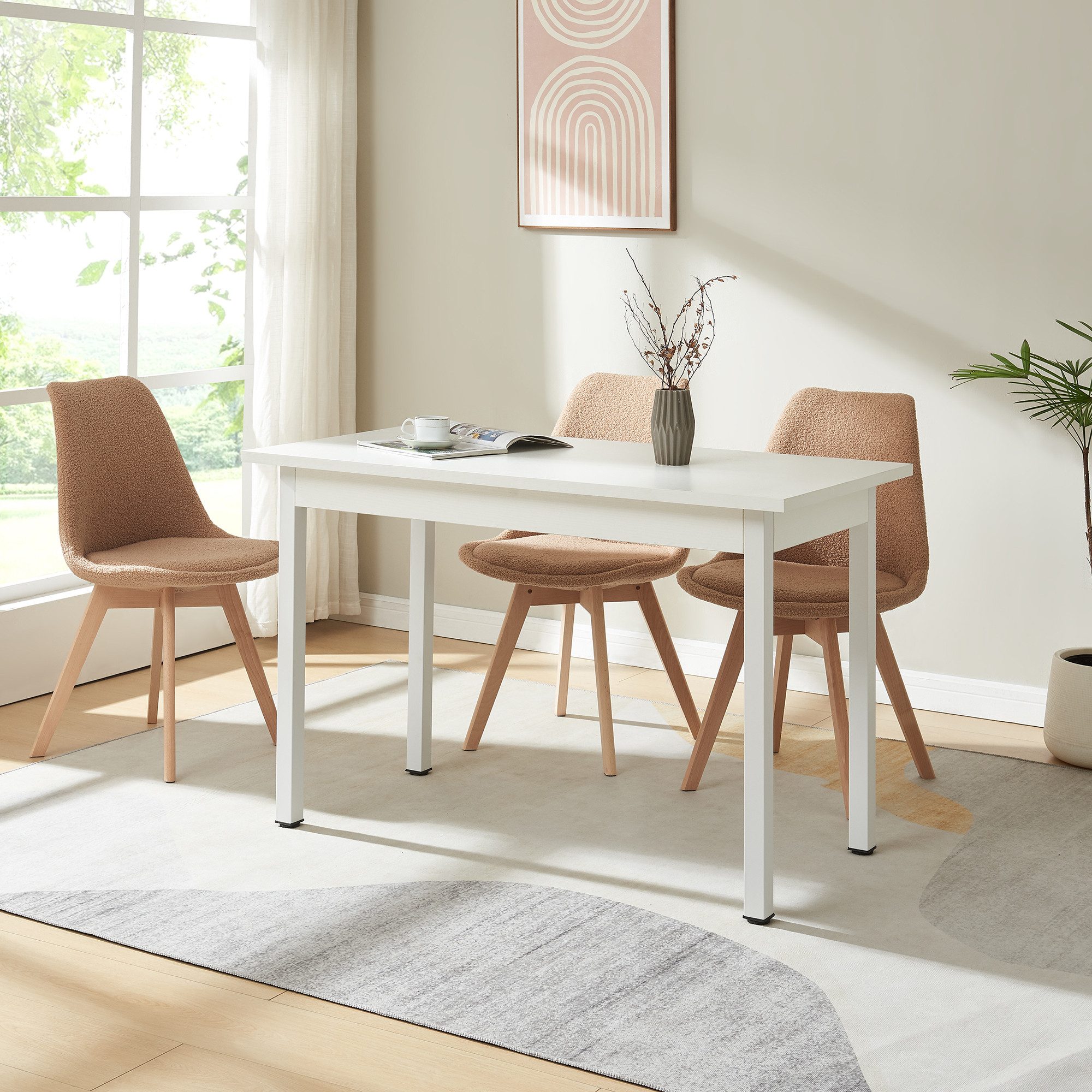 en.casa Esstisch, »Den Haag« 120x60 cm Weiß günstig online kaufen