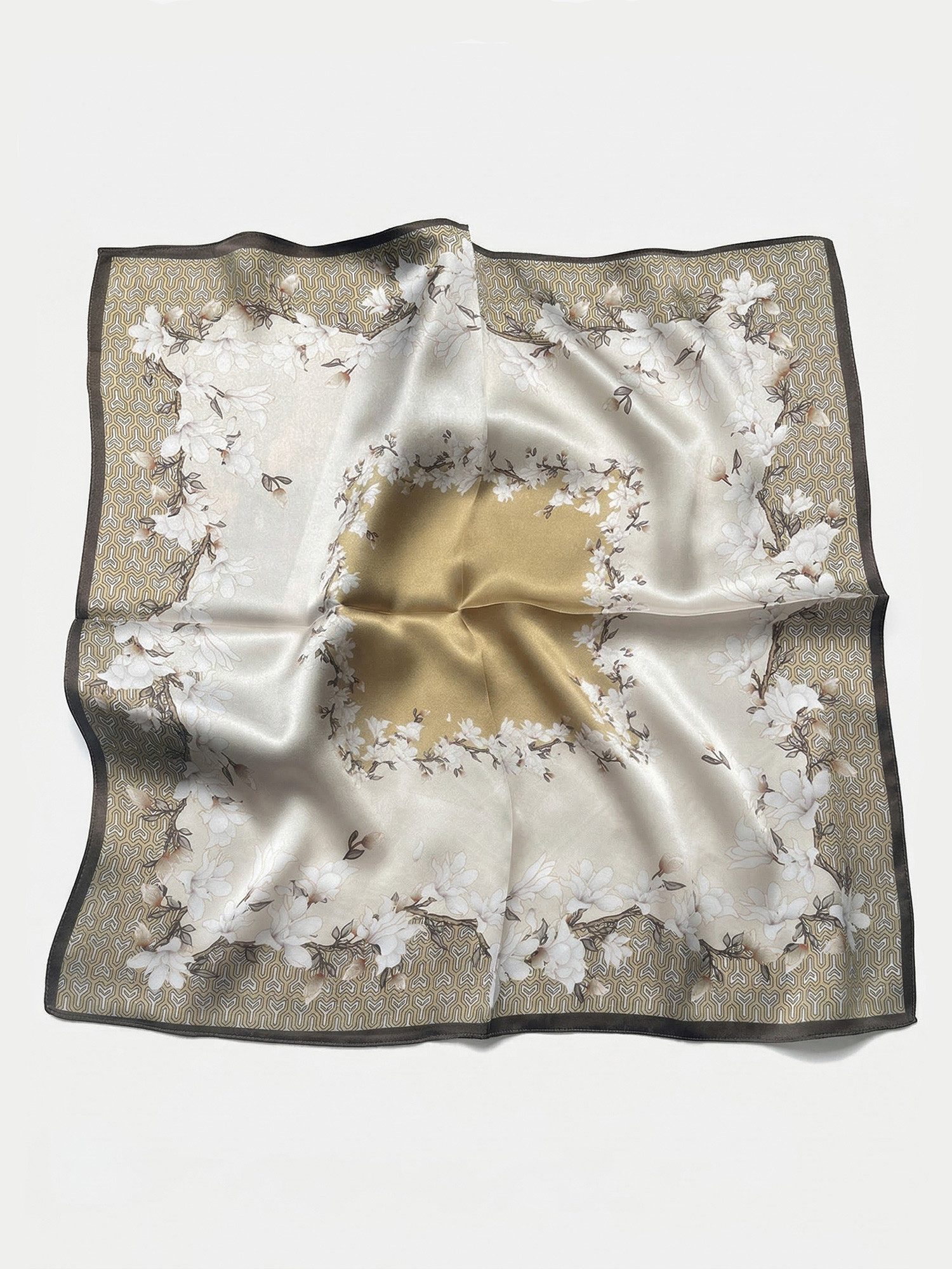 Vivi Idee Seidentuch 100% Maulbeerseide Halstuch Damen, Quadratisches 53x53 cm Halstuch, bedrucktes Seidenschal