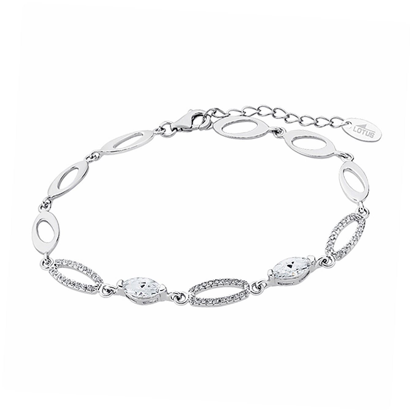 LOTUS SILVER Silberarmband Lotus Silver Oval Armband LP1919-2/1 (Armband), Armband Oval ca. 16cm, 925 Sterling Silber, Farbe: silber, weiß