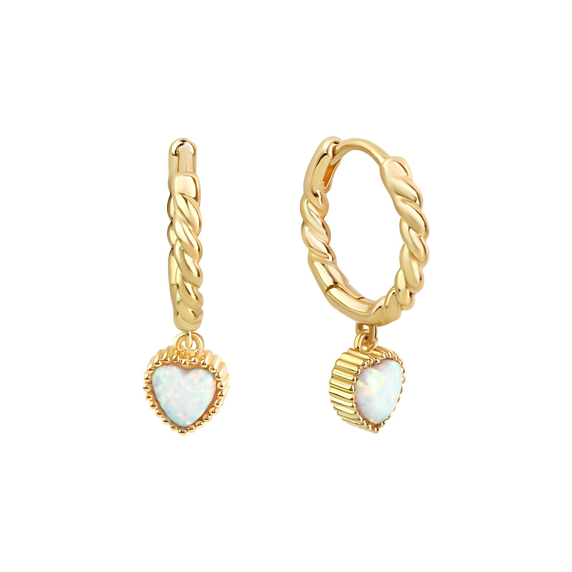 Vivance Paar Creolen 925/- Sterling Silber vergoldet synth. Opal günstig online kaufen