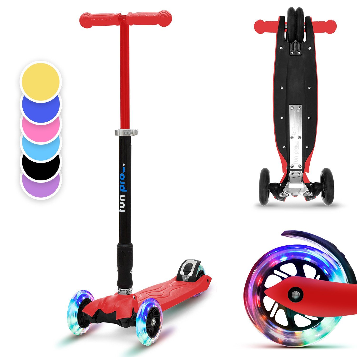 Roller Kinder fun Tretroller pro Kinder fun Kick Stunt Cityroller pro Scooter TWO, klappbar -