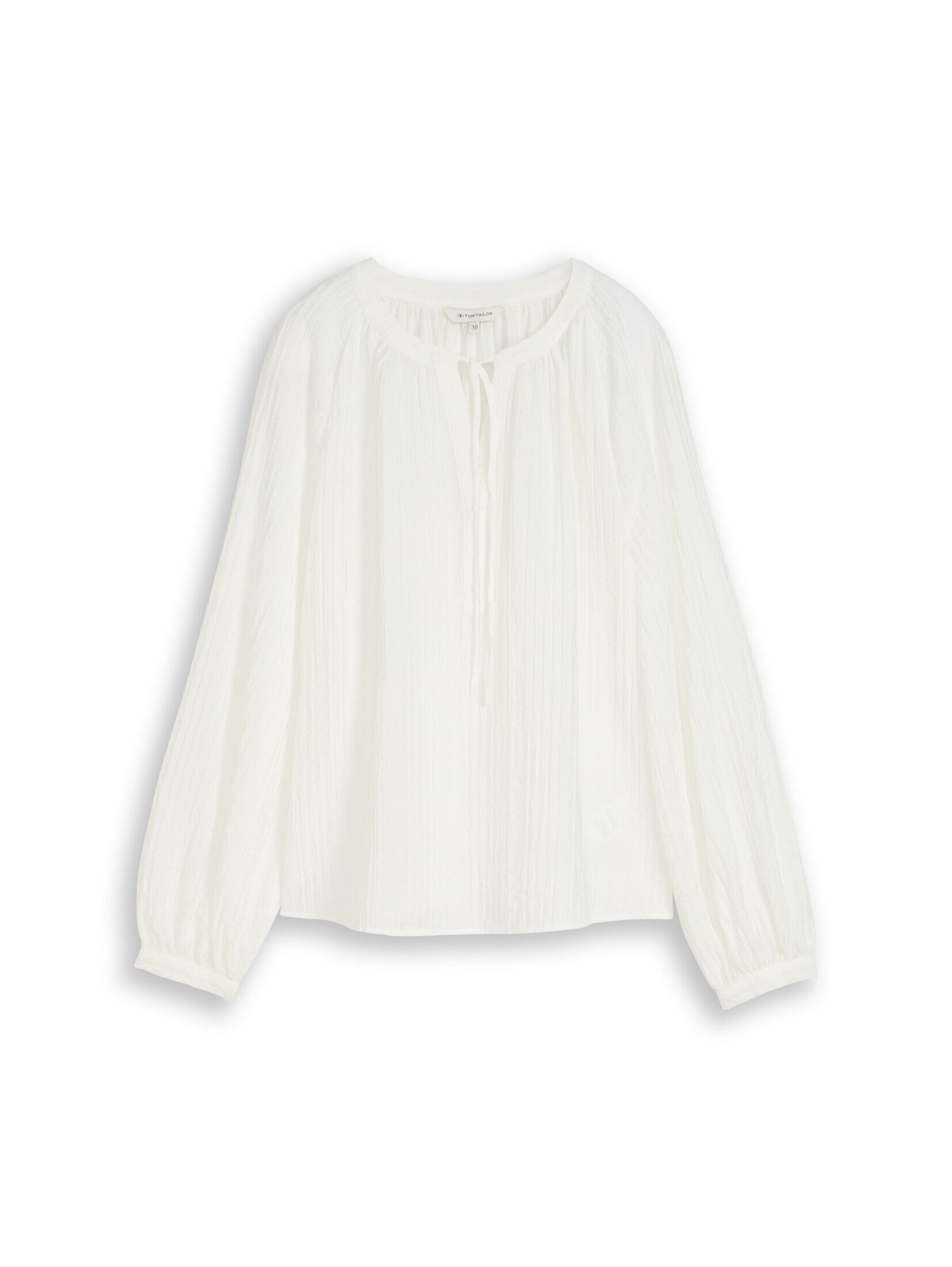 TOM TAILOR Langarmbluse Blusen & Shirts Crinkle Bluse mit Bindeband