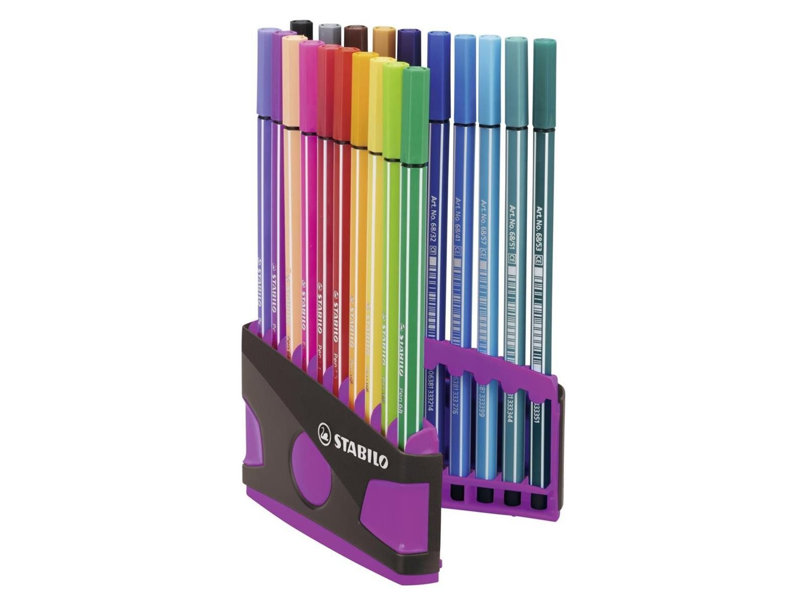 STABILO Faserstift STABILO Pen 68 Filzstift - 1 mm - 20er ColorParade anthrazit + pink