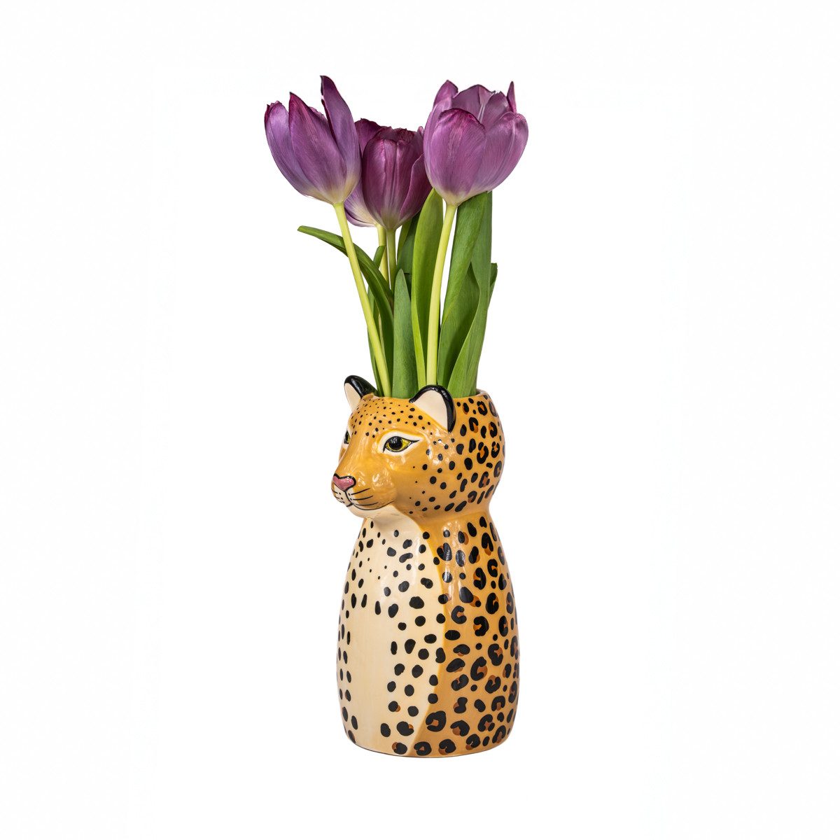 Sass & Belle Dekovase Leopard (Dolomit, 1 St., Vase), ca. 10 x 10 x 20 cm