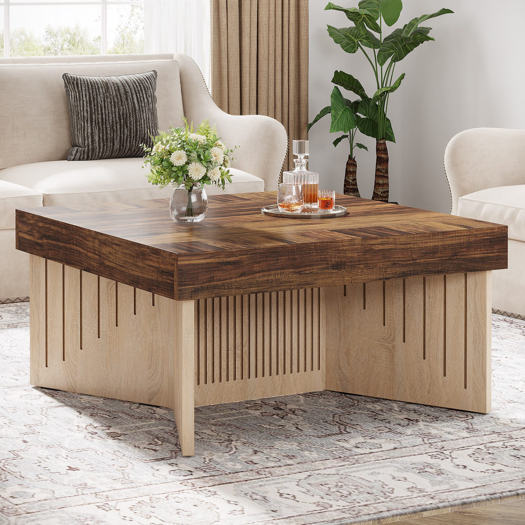 Tribesigns Couchtisch Quadratisch Couchtisch, wohnzimmertisch aus günstig online kaufen