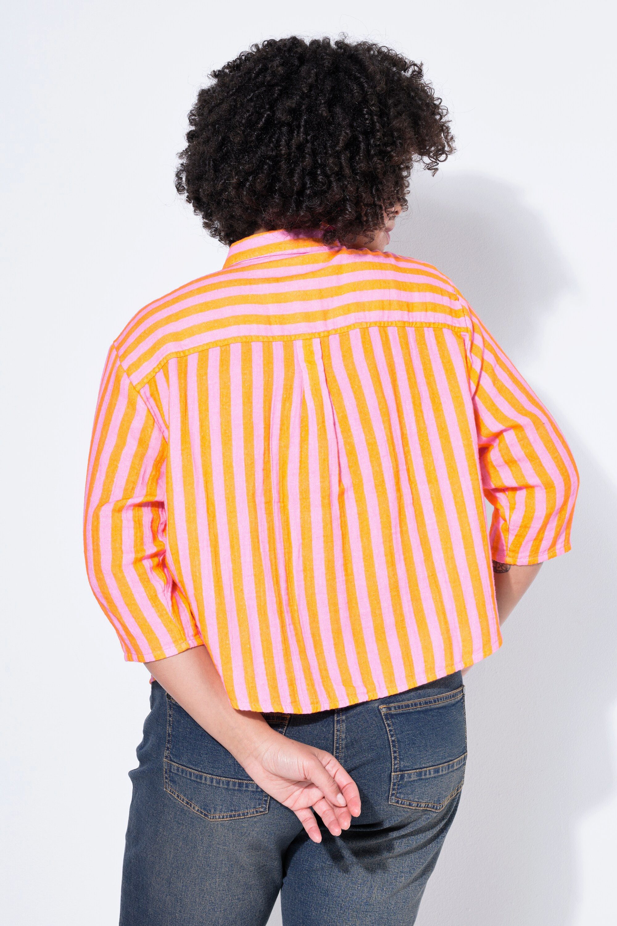 Angel of Style Hemdbluse Bluse Boxy Fit Musselin mit Streifen