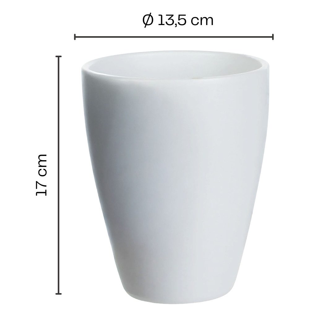 Annastore Übertopf 3 x Orchideentopf aus Keramik - Orchideenübertopf - Blumenübertopf, H 17 cm - Ø 13,5 cm