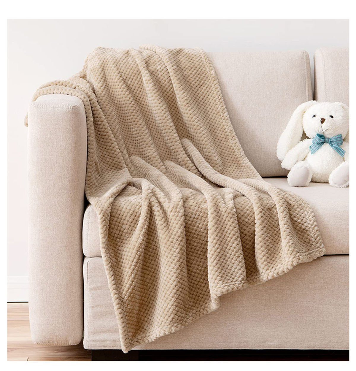 Weich Wohndecke CTGtree Flanell Couchdecke Sofadecke Decke Khaki Blanket, Wohndecken