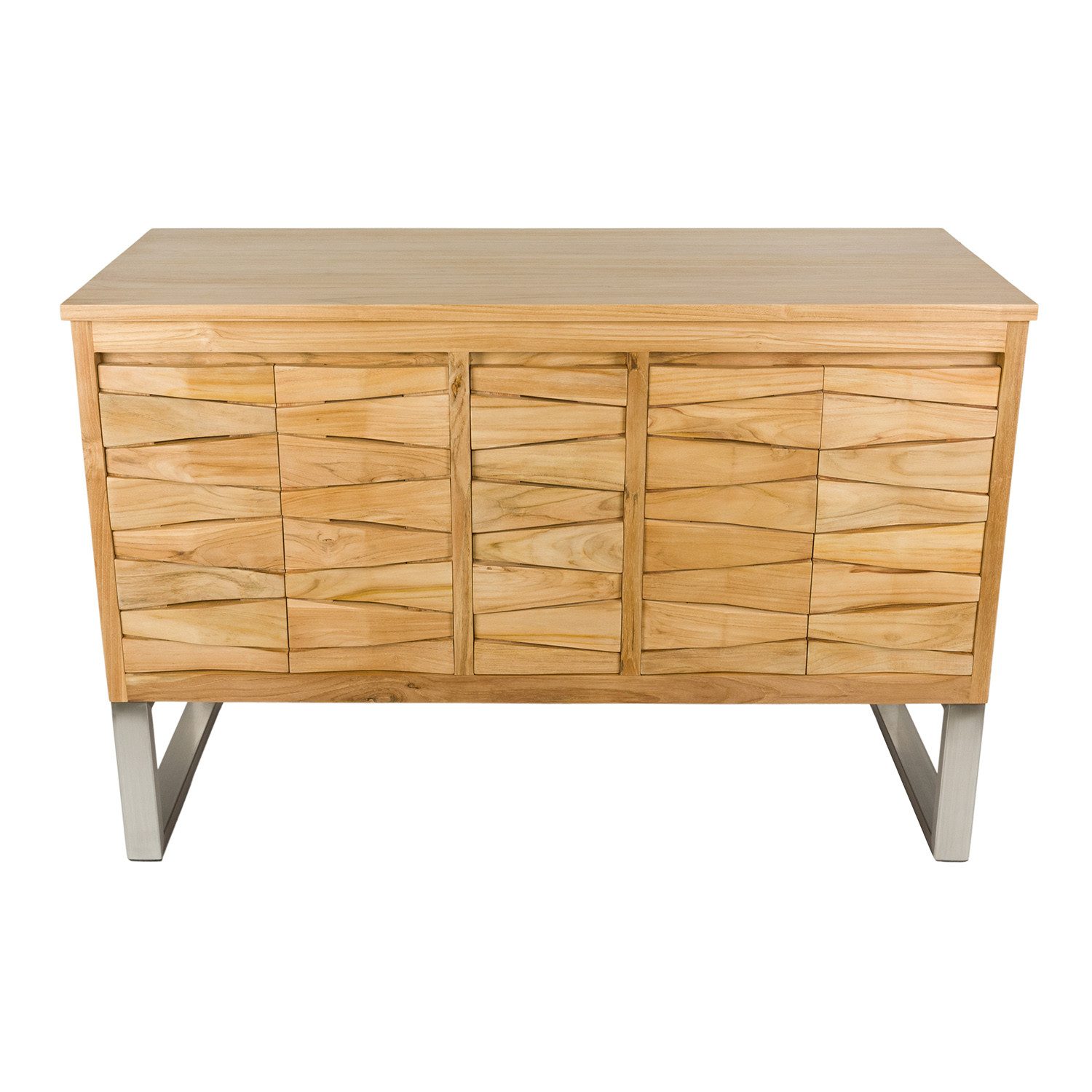 wohnfreuden Waschbeckenunterschrank Waschtisch-Unterschrank MOUNTAIN 120 cm breit aus Teakholz