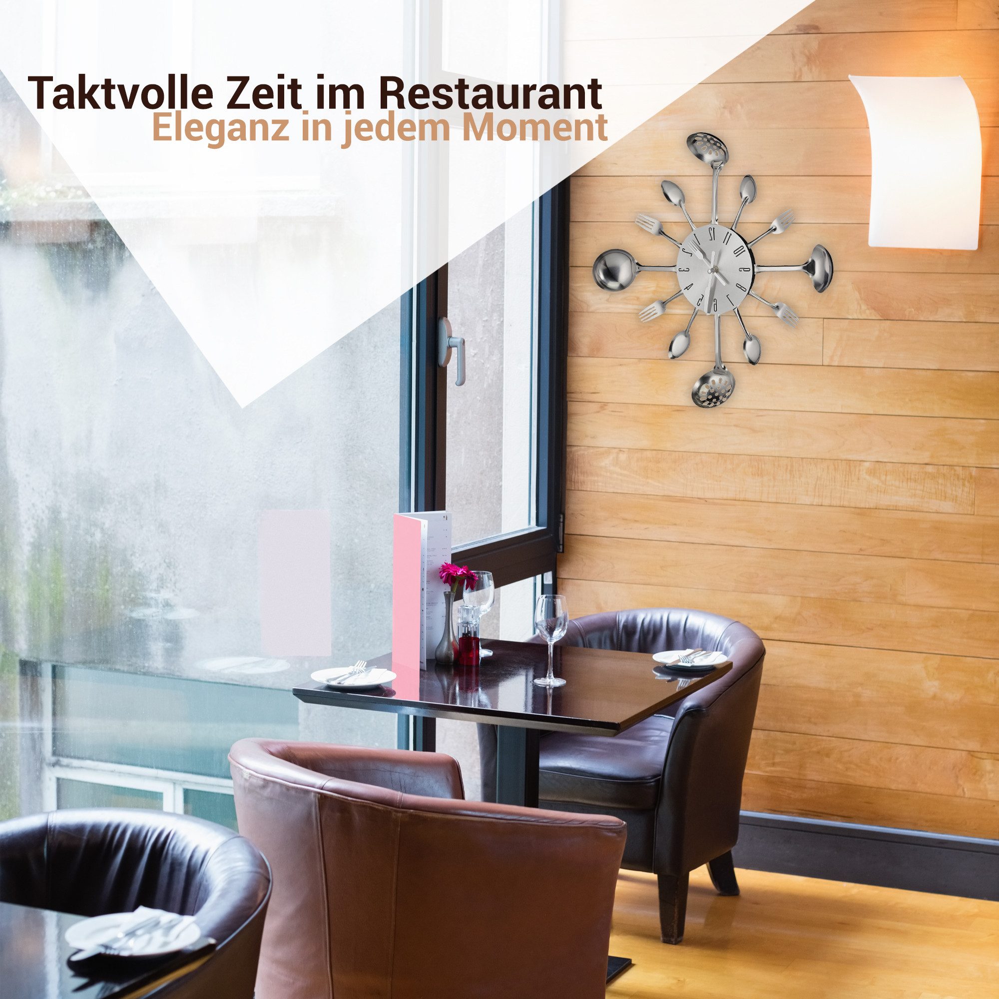 hausleben Wanduhr im Küchenbesteck-Look (35 cm)