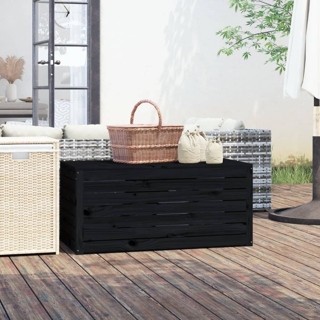 vidaXL Gartenbox Gartenbox Schwarz 101x50,5x46,5 Kiefer Massivholz cm