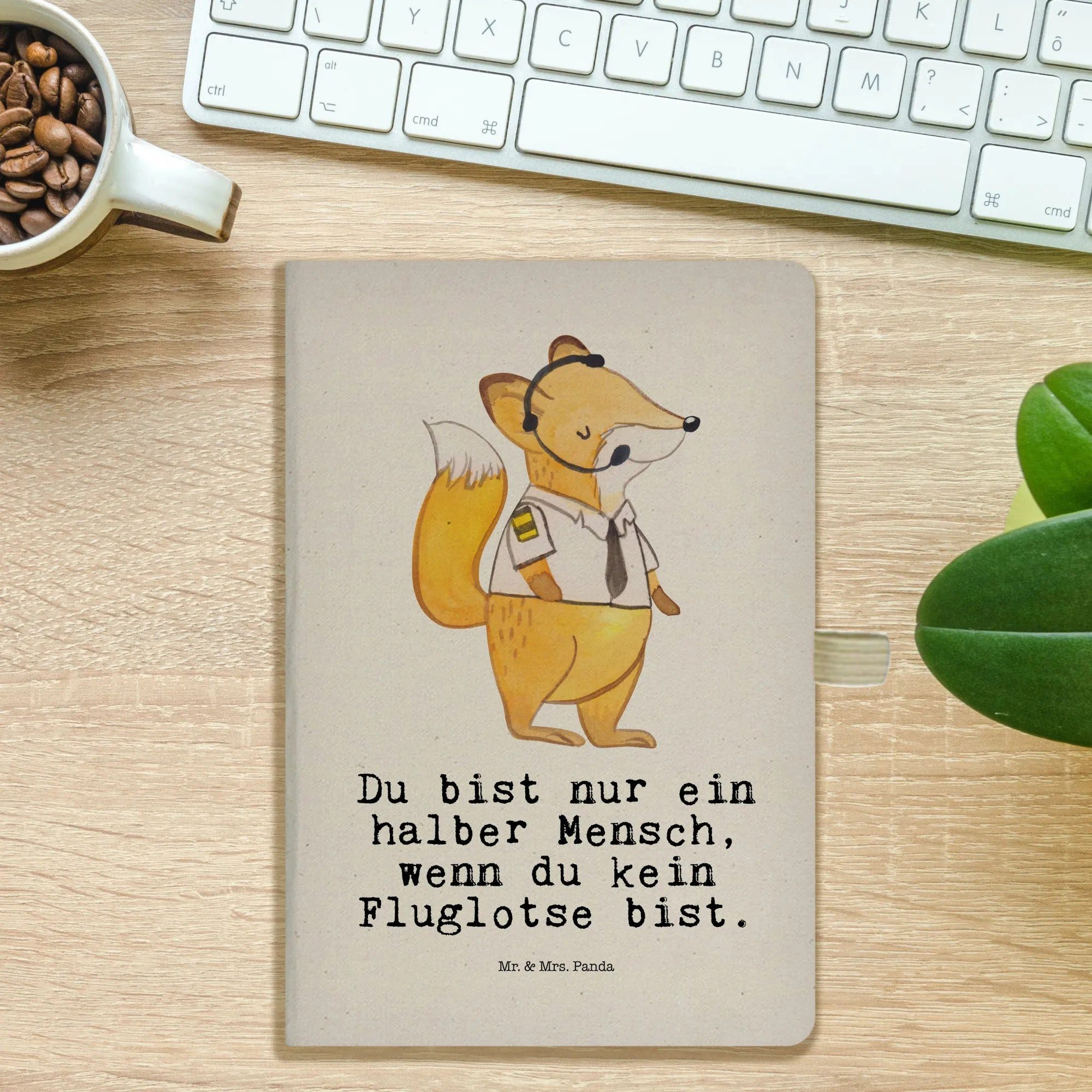 Thumbnail - Mr. & Mrs. Panda Notizbuch Fluglotse Herz - Transparent - Geschenk, A5 Notizbuch, Rente, Firma, Mr. & Mrs. Panda, Inspir...
