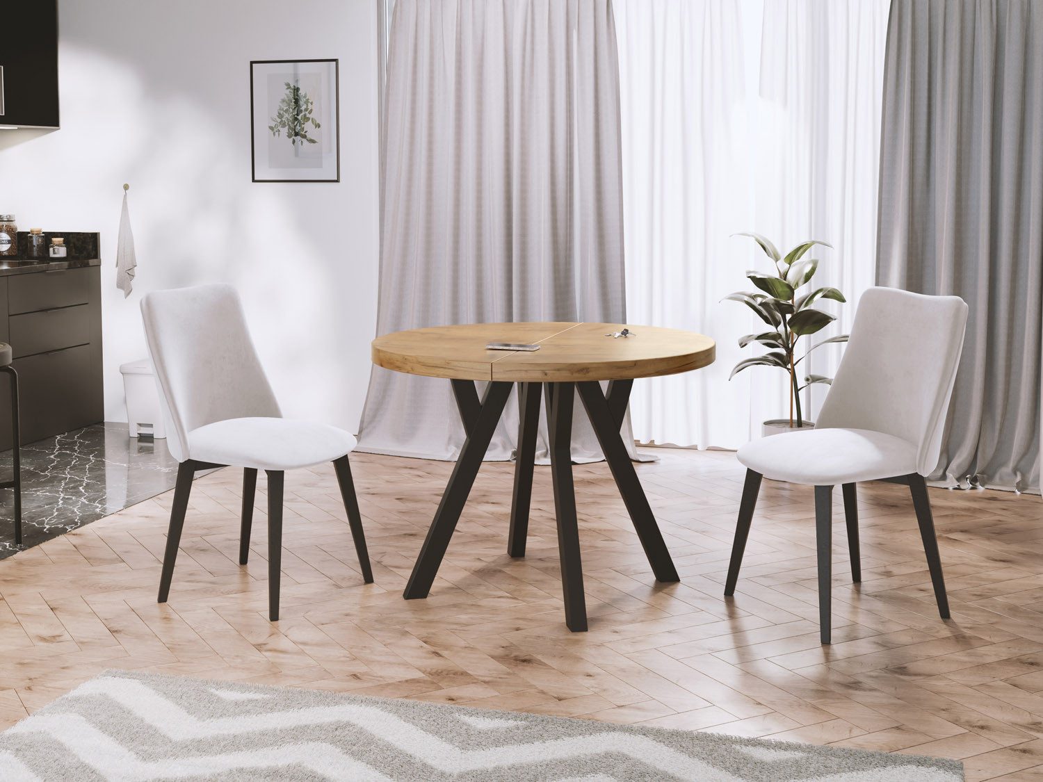 WFL GROUP Esstisch Twixy, Runde Loft günstig online kaufen