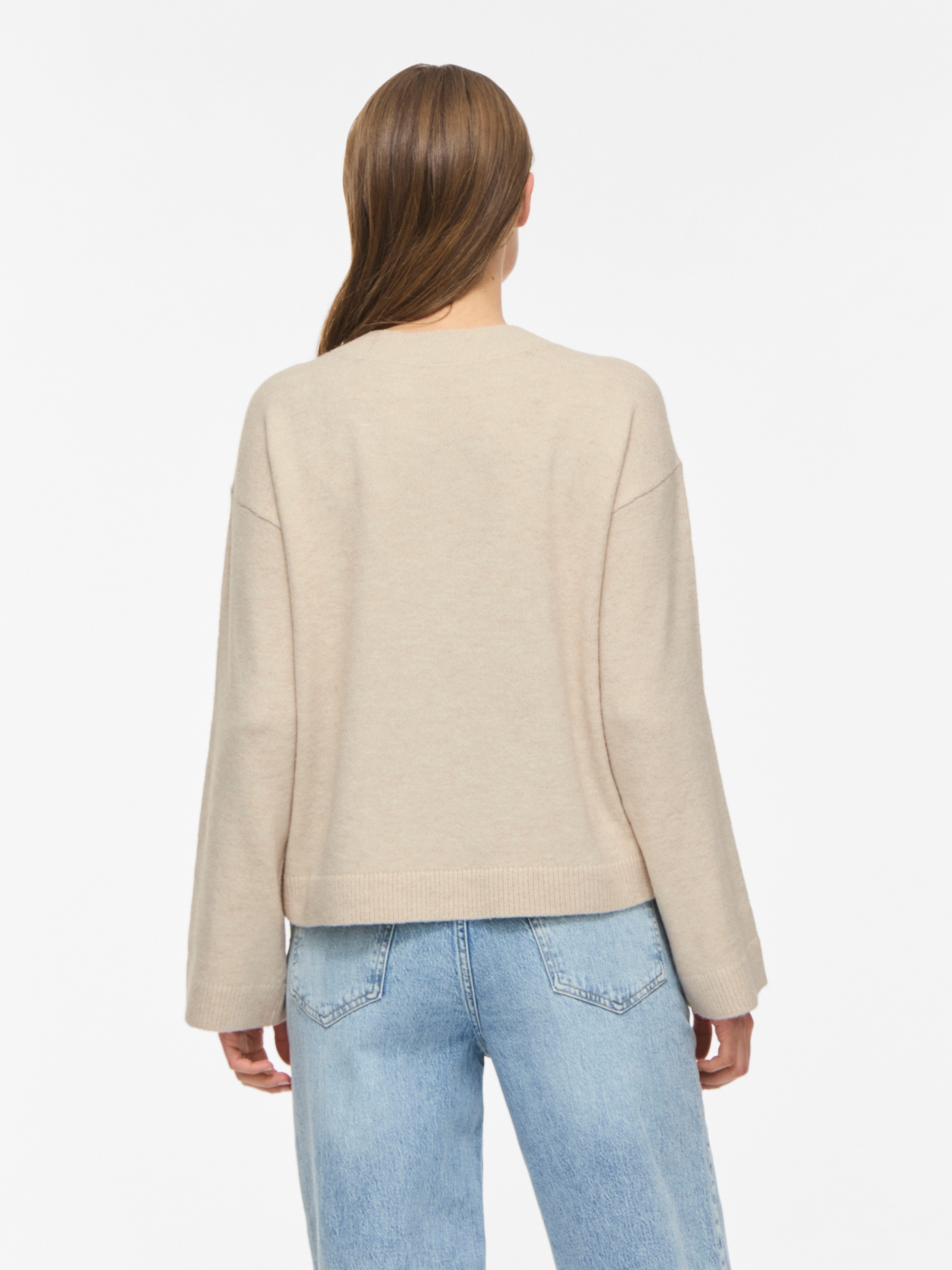 Vila Strickpullover VILIGA L/S REV V-NECK KNIT TOP - NOOS Regular Fit, aus Materialmix mit elastischen Eigenschaften