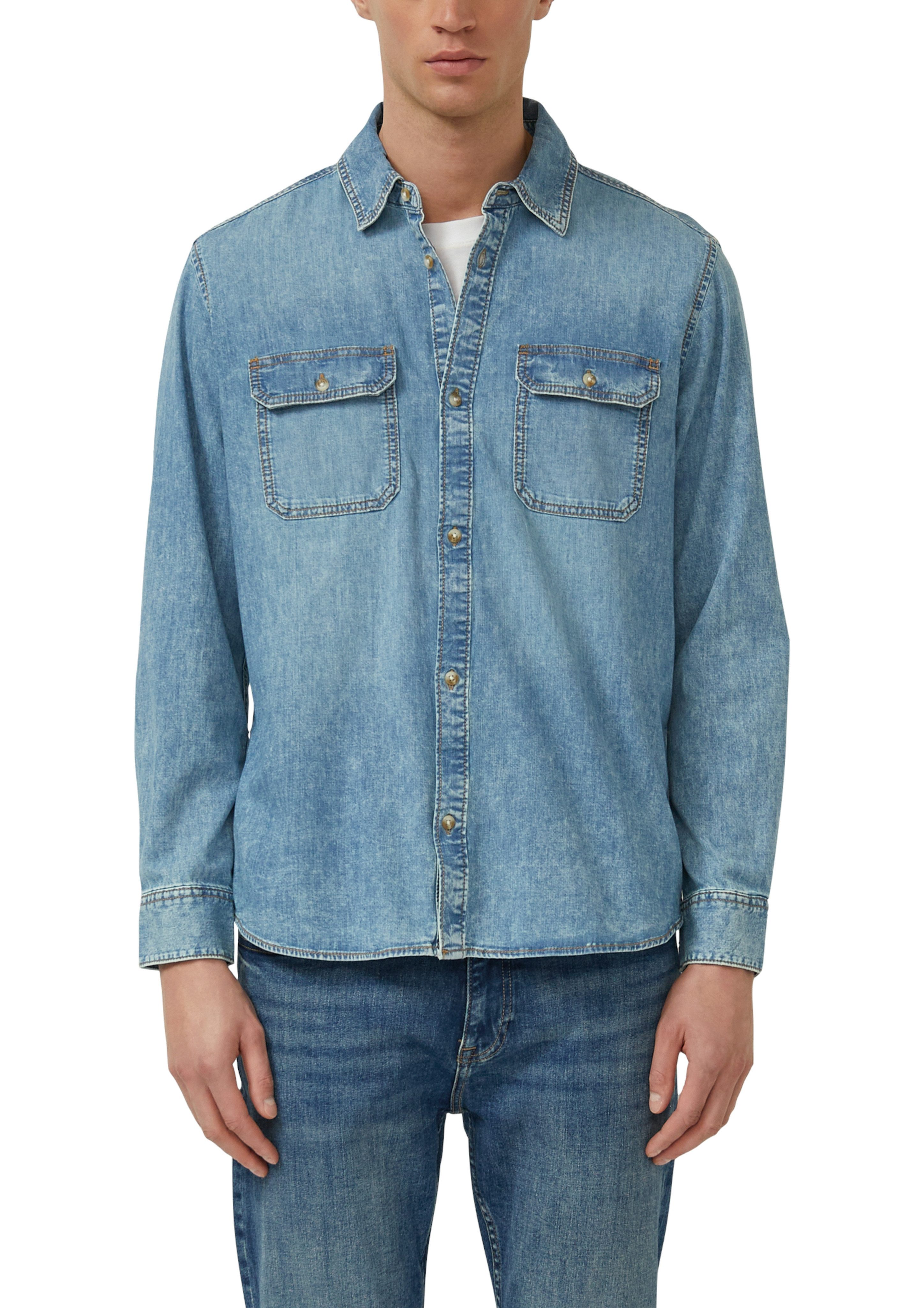 s.Oliver Jeanshemd mit Brusttaschen und aus reiner Baumwolle