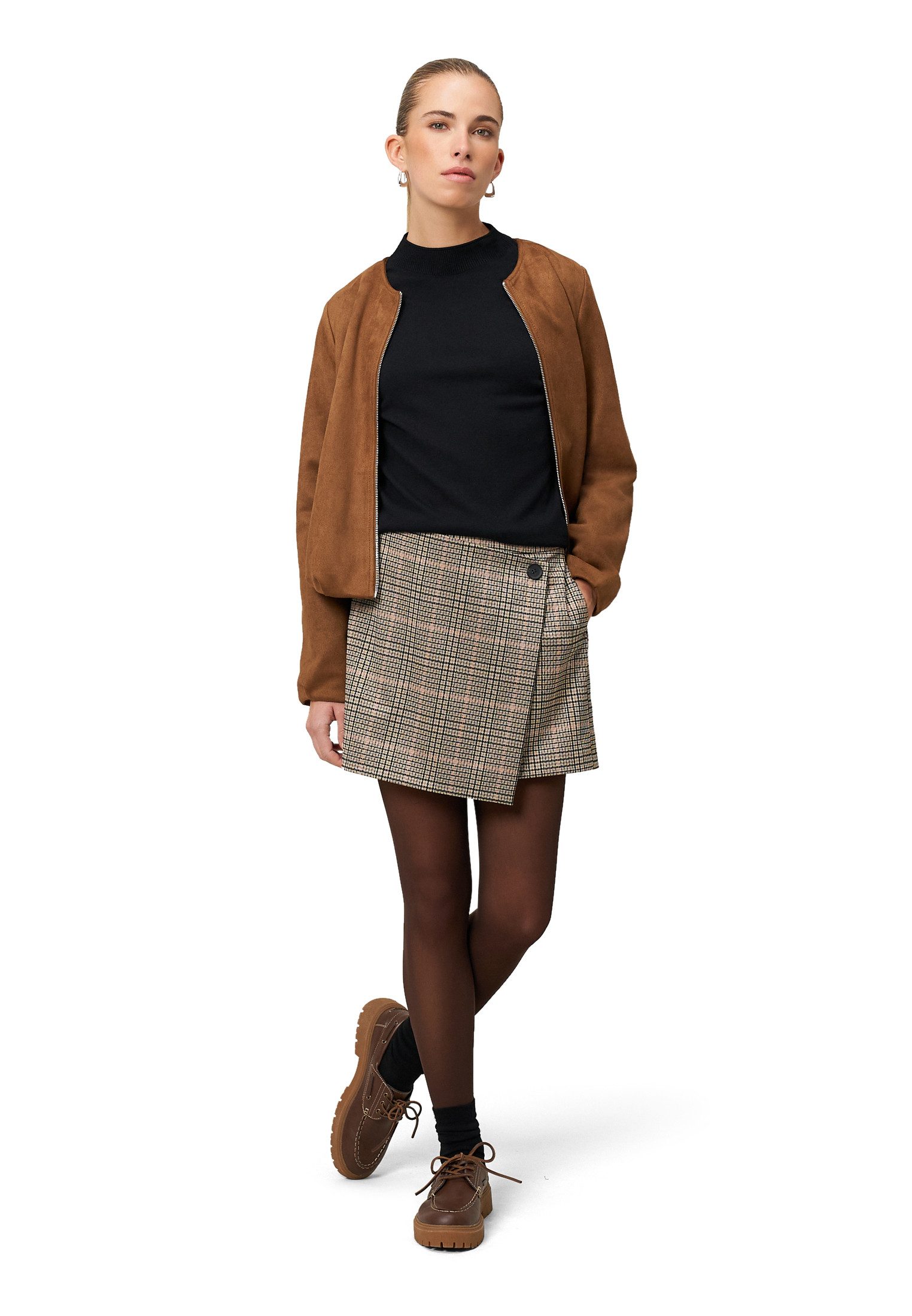 Zero Strickpullover Damen mit hohem Kragen (1-tlg) Plain/ohne Details