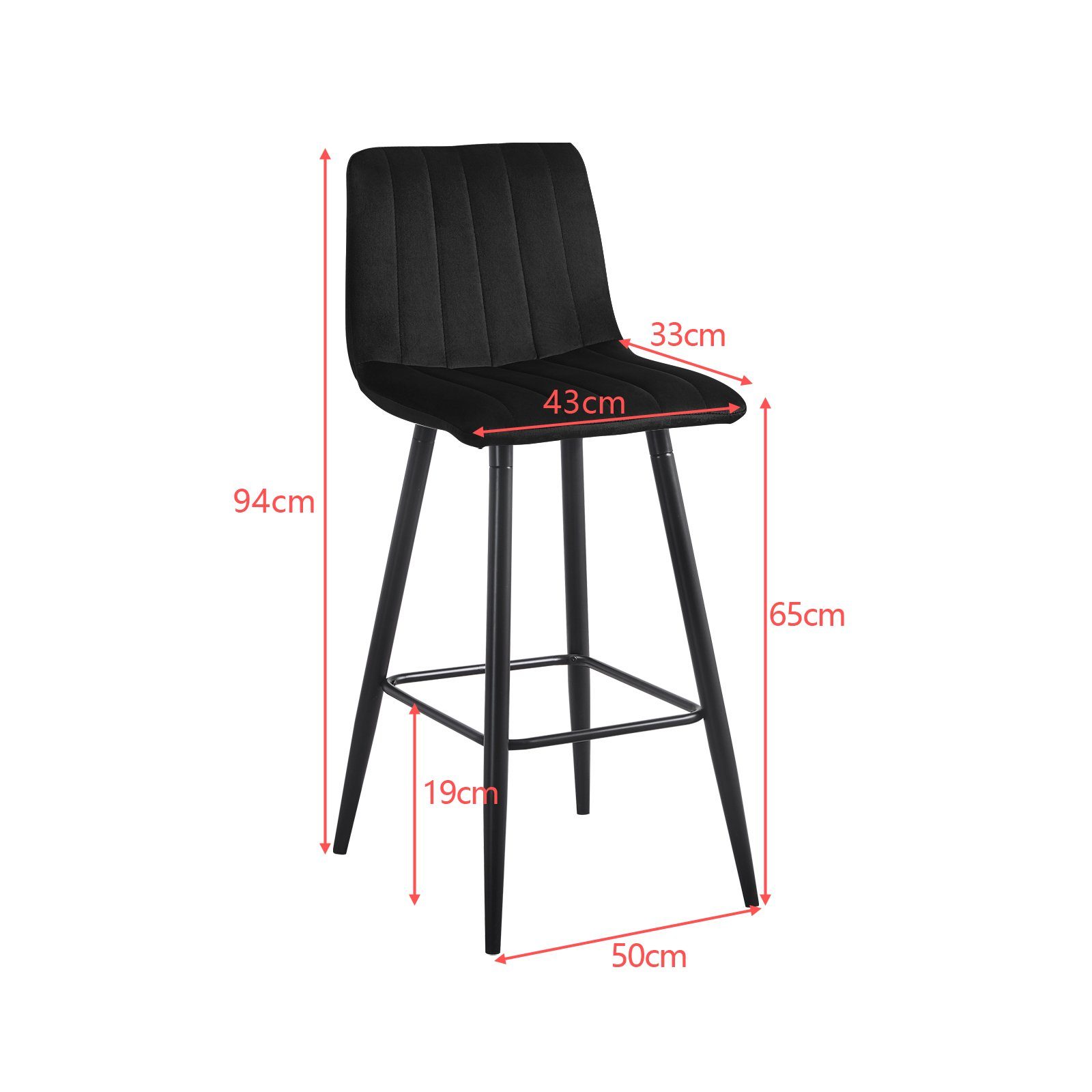 Ofcasa Barhocker Samt Barstuhl (2er Set), günstig online kaufen