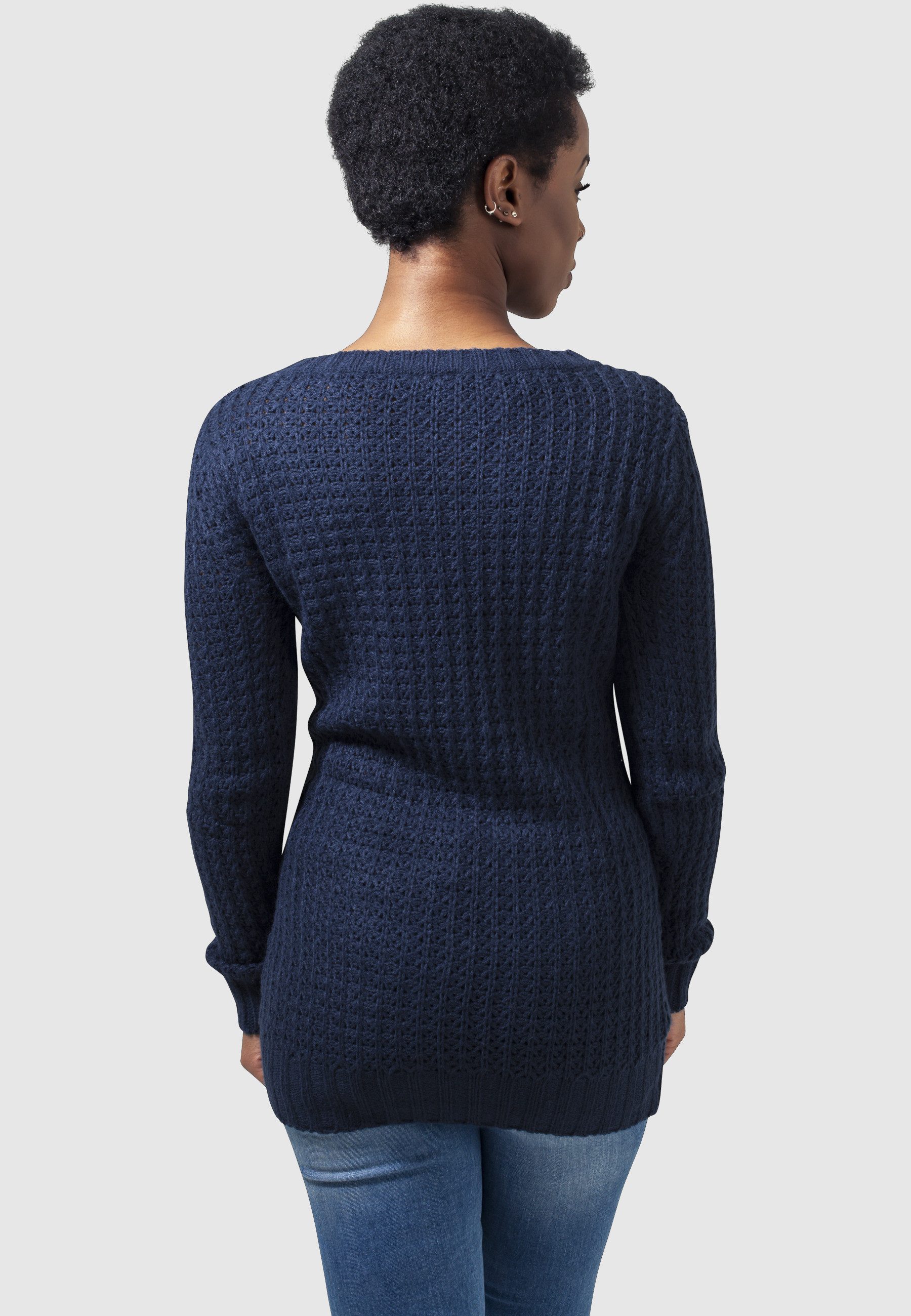 URBAN CLASSICS Rundhalspullover Urban Classics Damen Ladies Long Wideneck Sweater (1-tlg)