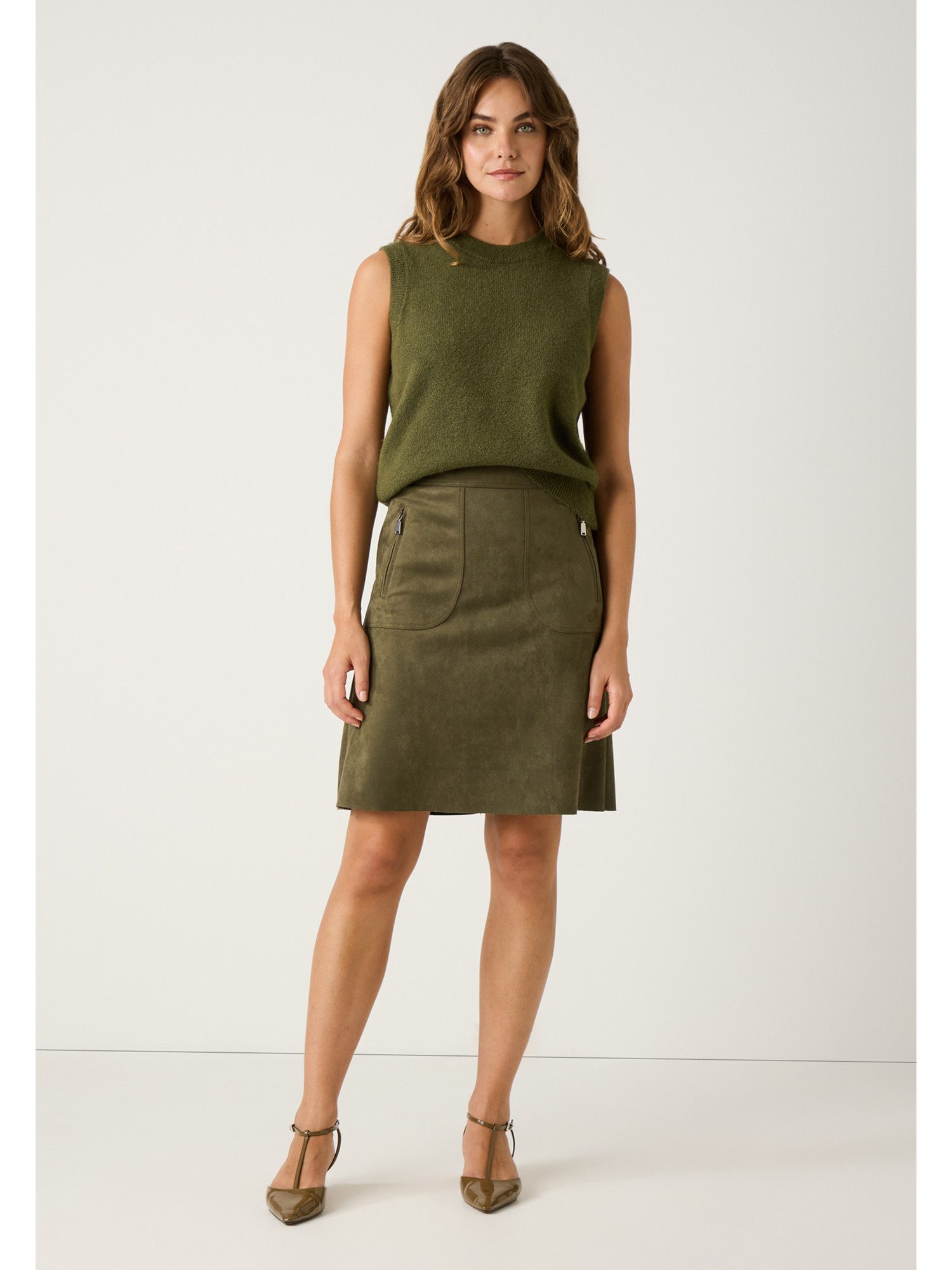 MORE&MORE A-Linien-Rock kurzer Wildleder-Optik-Rock günstig online kaufen